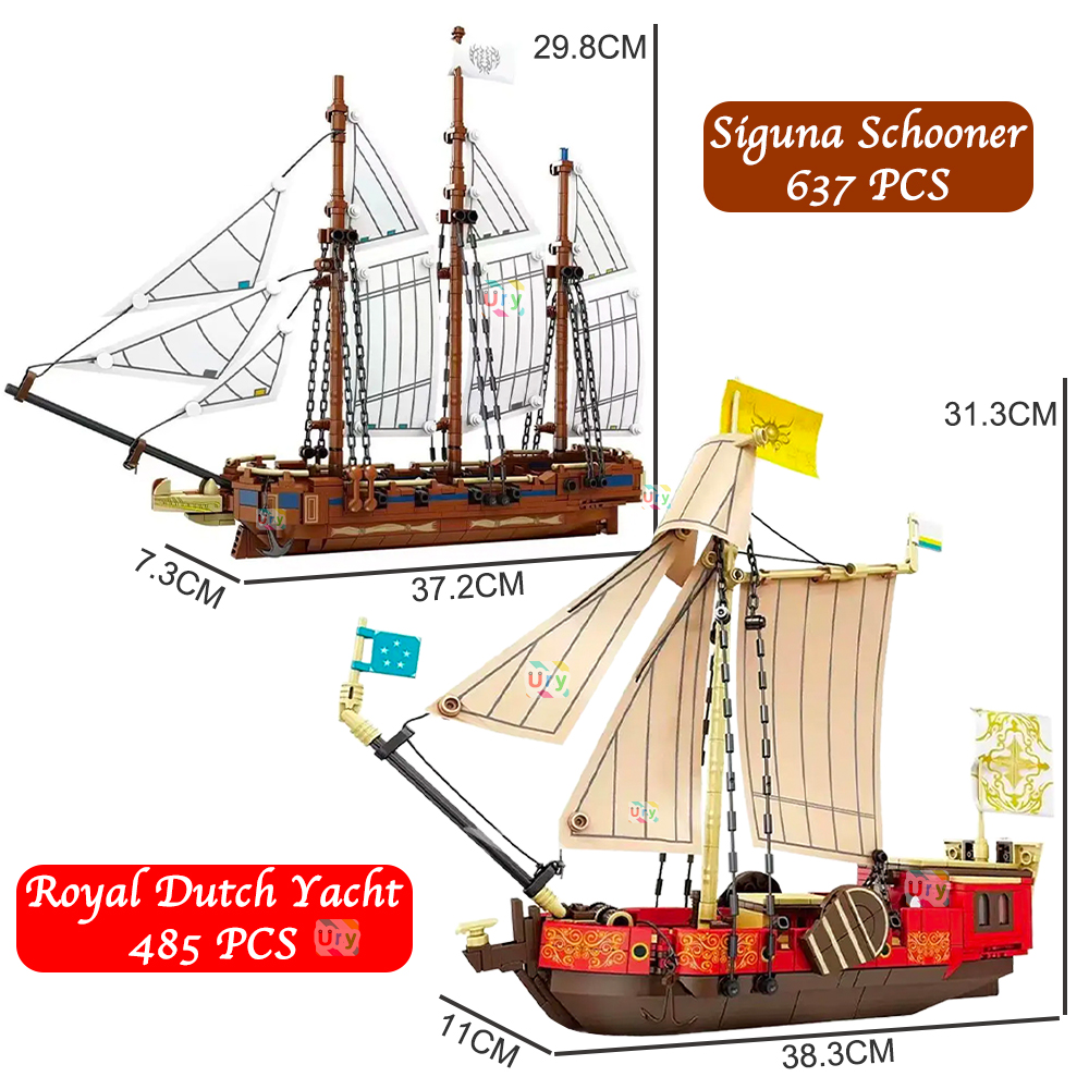 Городской парусник королевская яхта Siguna Schooner флагманские  строительные блоки модель пиратского корабля MOC игрушки для детей подарок  на день рождения | AliExpress