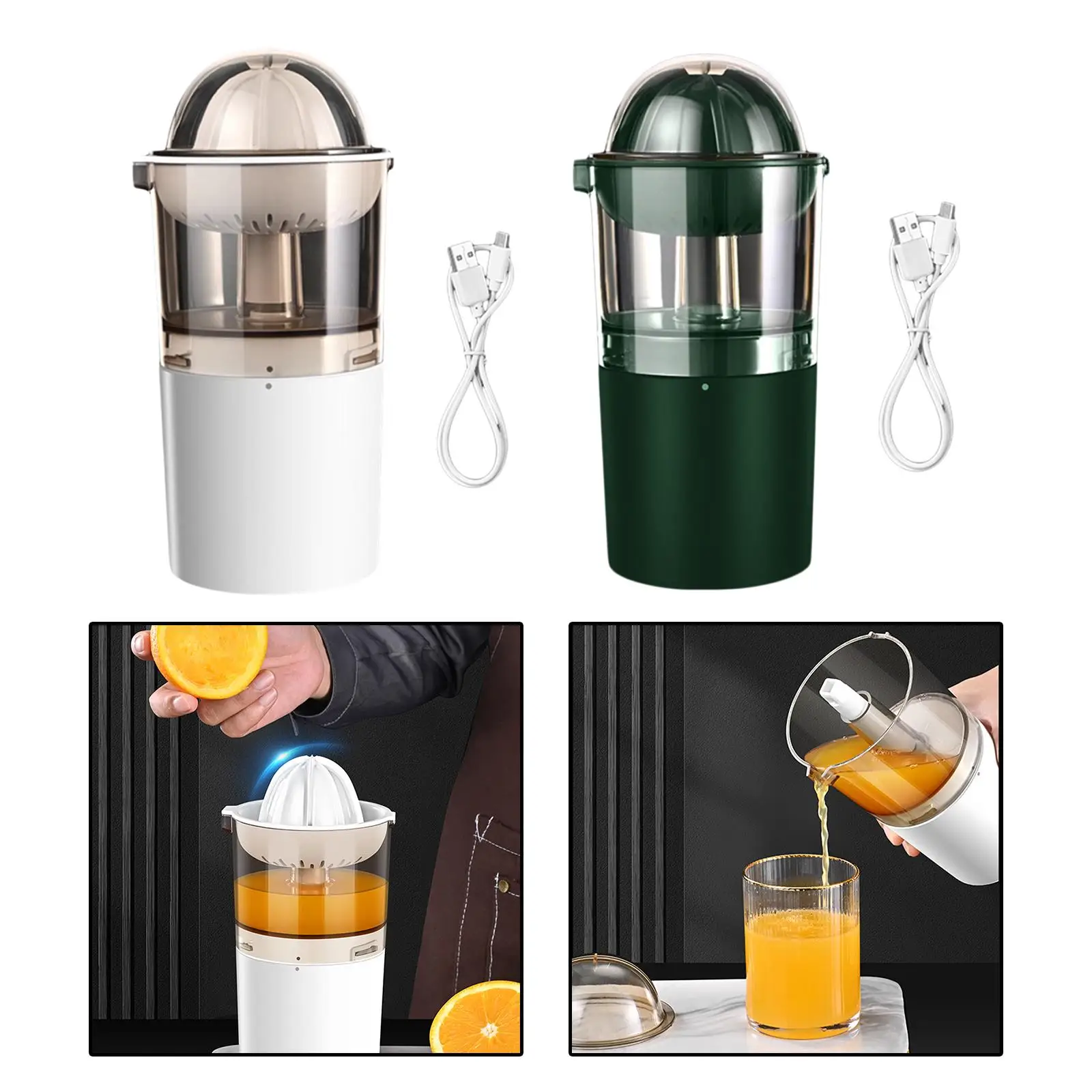 Portable Juicer 250ml Cordless Gift Durable Squeezer Blender ABS Electric Juicing Cup for Orange Outdoor