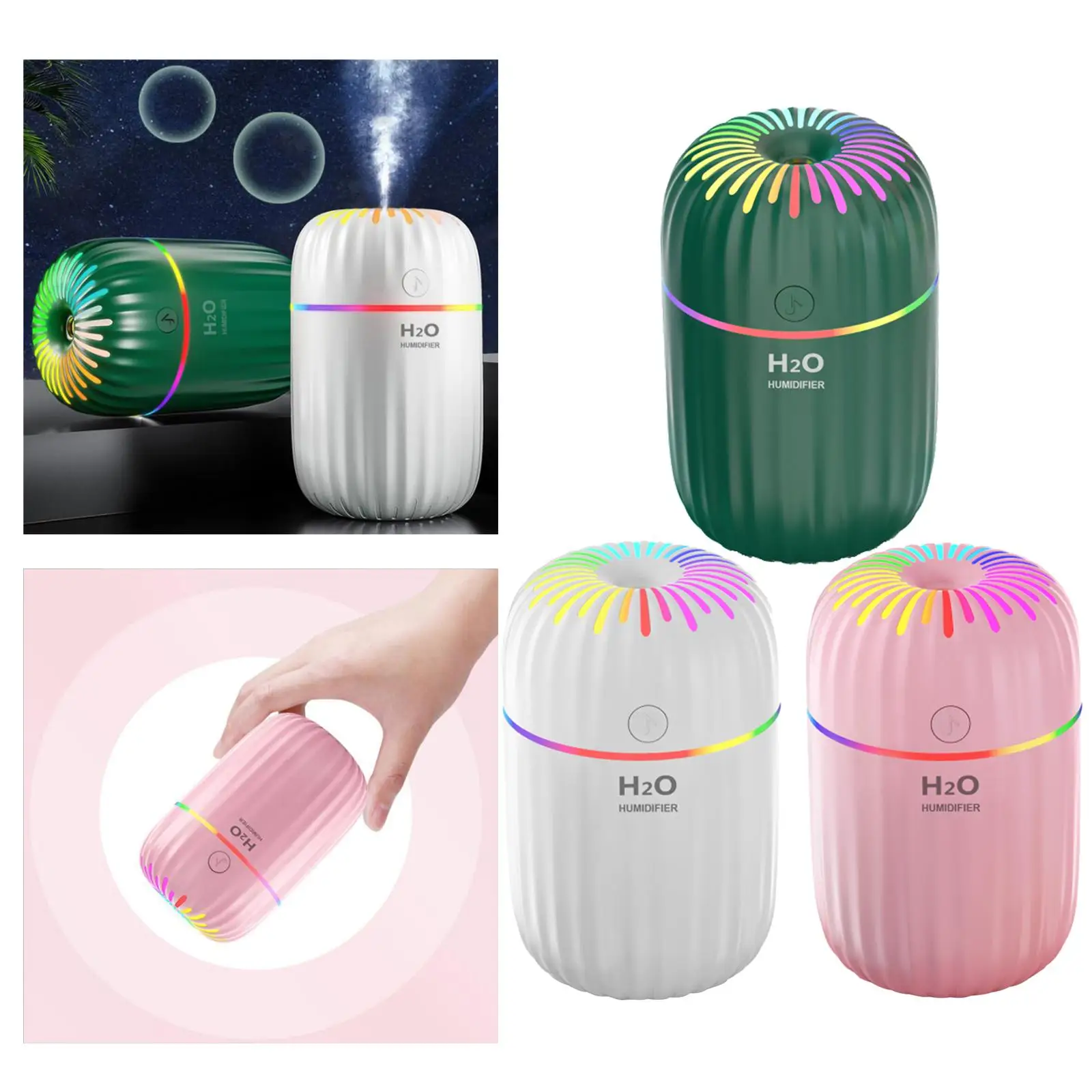 Ultrasonic Air Humidifier Night Light Diffuser USB for Bedroom Hotel Kitchen