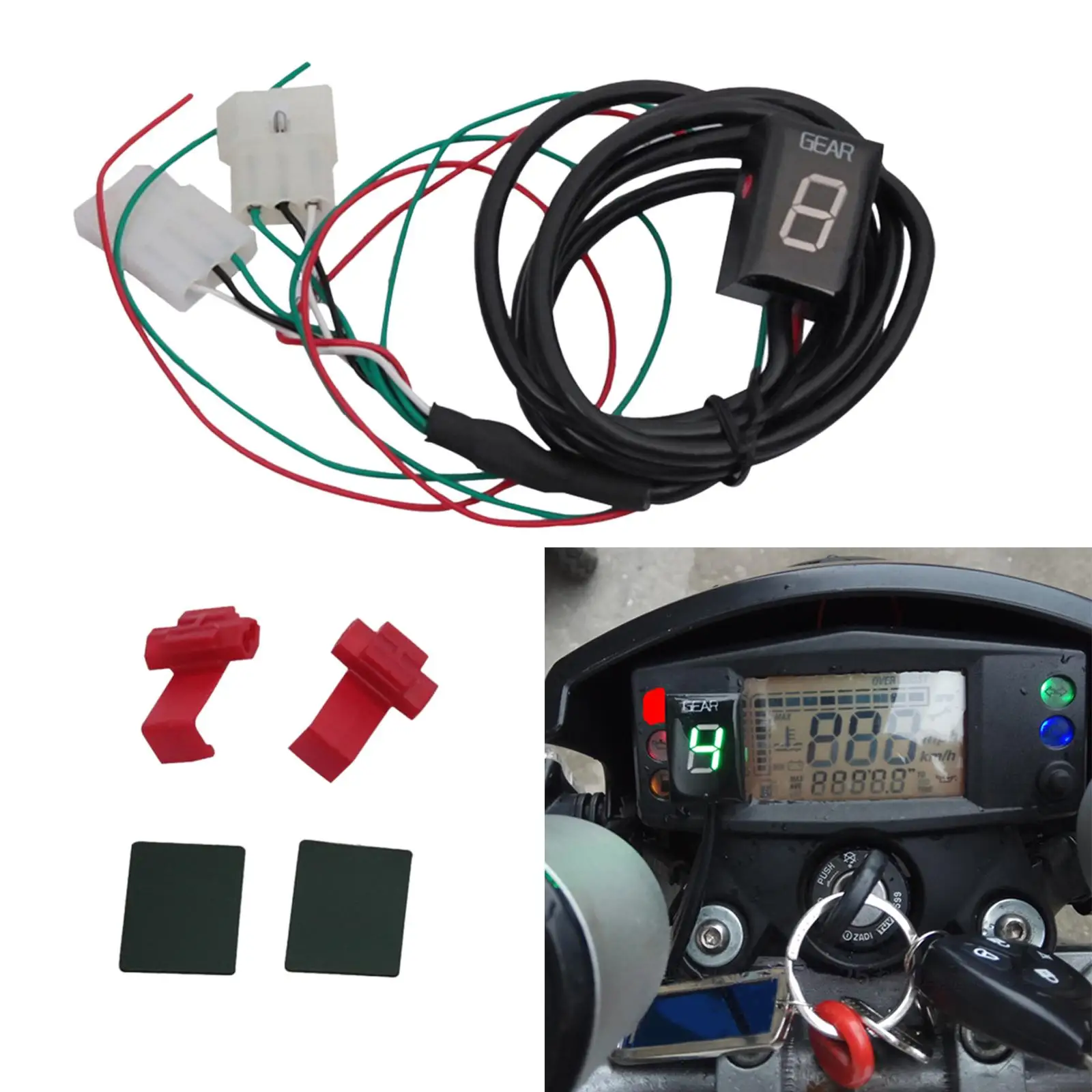 Waterproof Motorcycle Gear Indicator LED Display for  000    