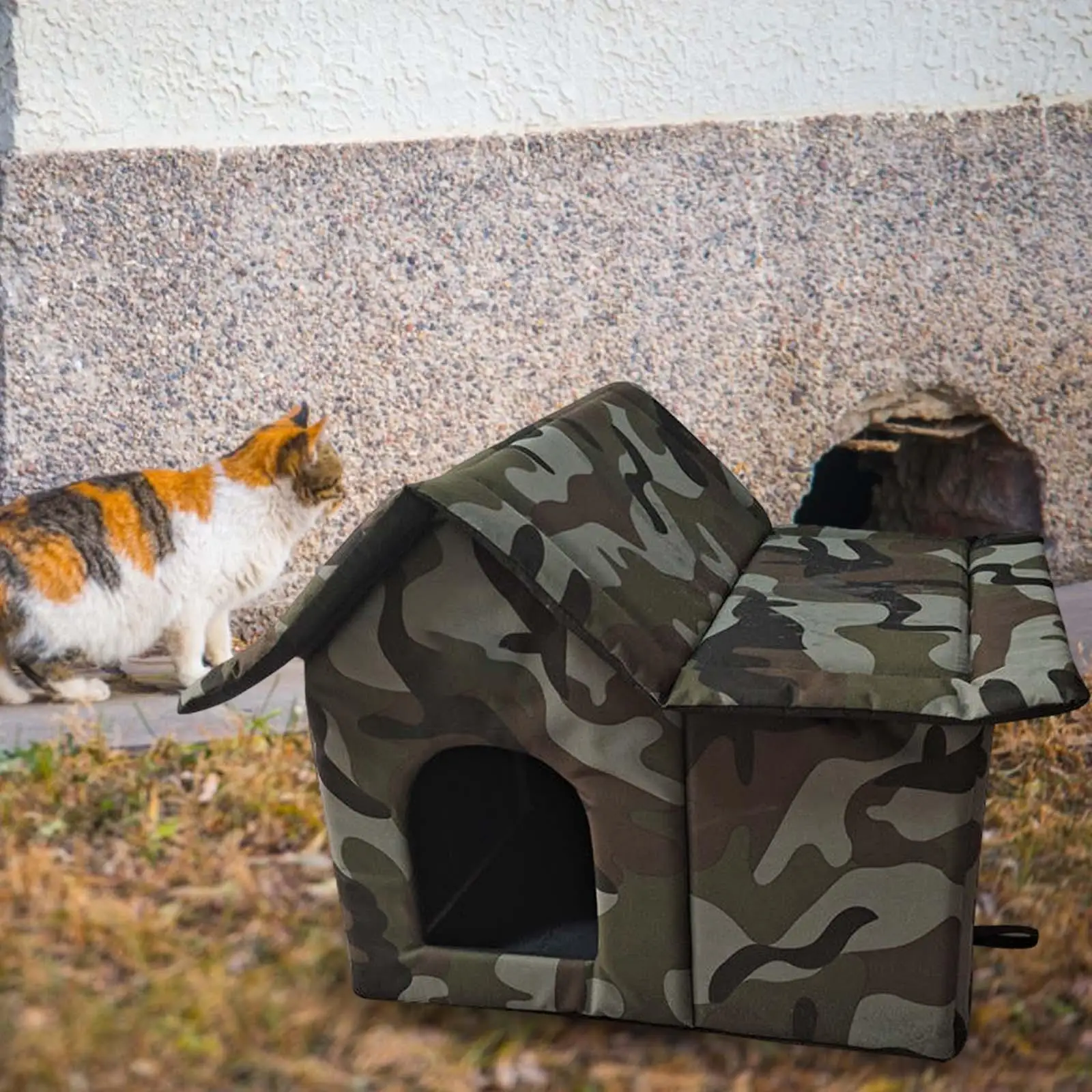 Outdoor Cat House for Cats Dogs Rainproof Homeless Pet Tent for Kitten Puppy