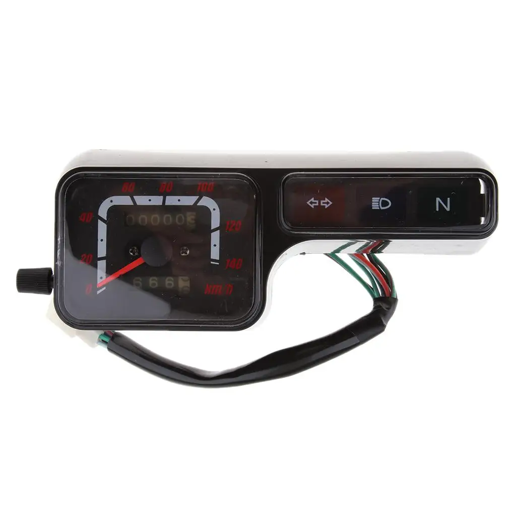 Universal Digital Motorcycle Speedometer , LED Indicator Odometer   50 