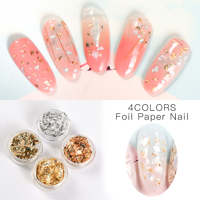 Description Picture 3 of itemGold Silver Colorful Nail Art Foil Paper Irregular Aluminum Nail Sticker Nail Art Accessories Glitter Gel Polish Nail Decoration