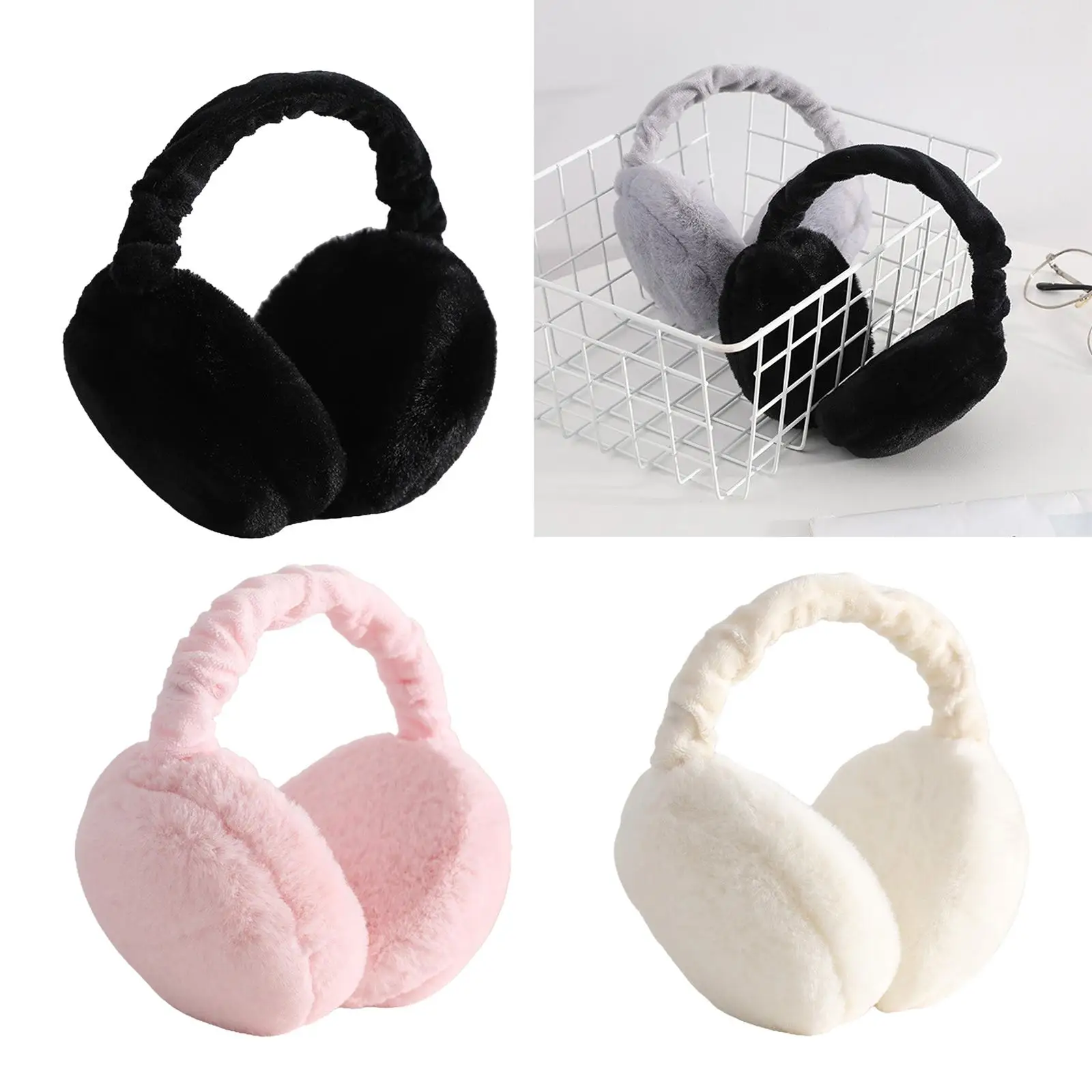 Winter Warm Earmuffs Cute Plush Fur Headphones Fashion Unisex Ear Warmer Solid Color Girls Headband Ear Muff Ear Cover