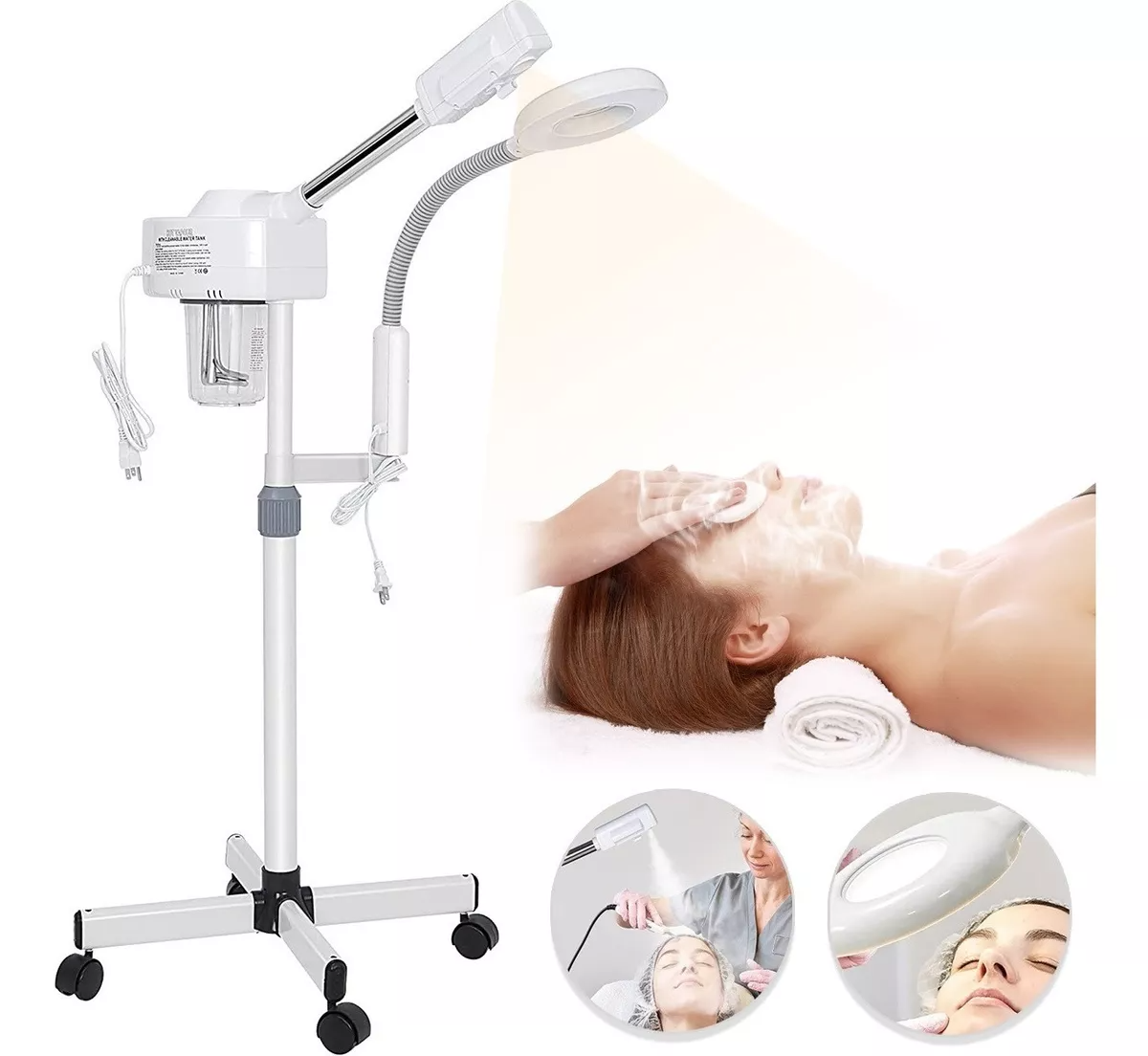 Best of 2 In 1 Facial Steamer 3X Magnifying Lamp Hot Skin Beauty Machine Spa Salon For Facial Spa Skin Care Deep Cleaning Makeup Reviews & Tips - Image 2