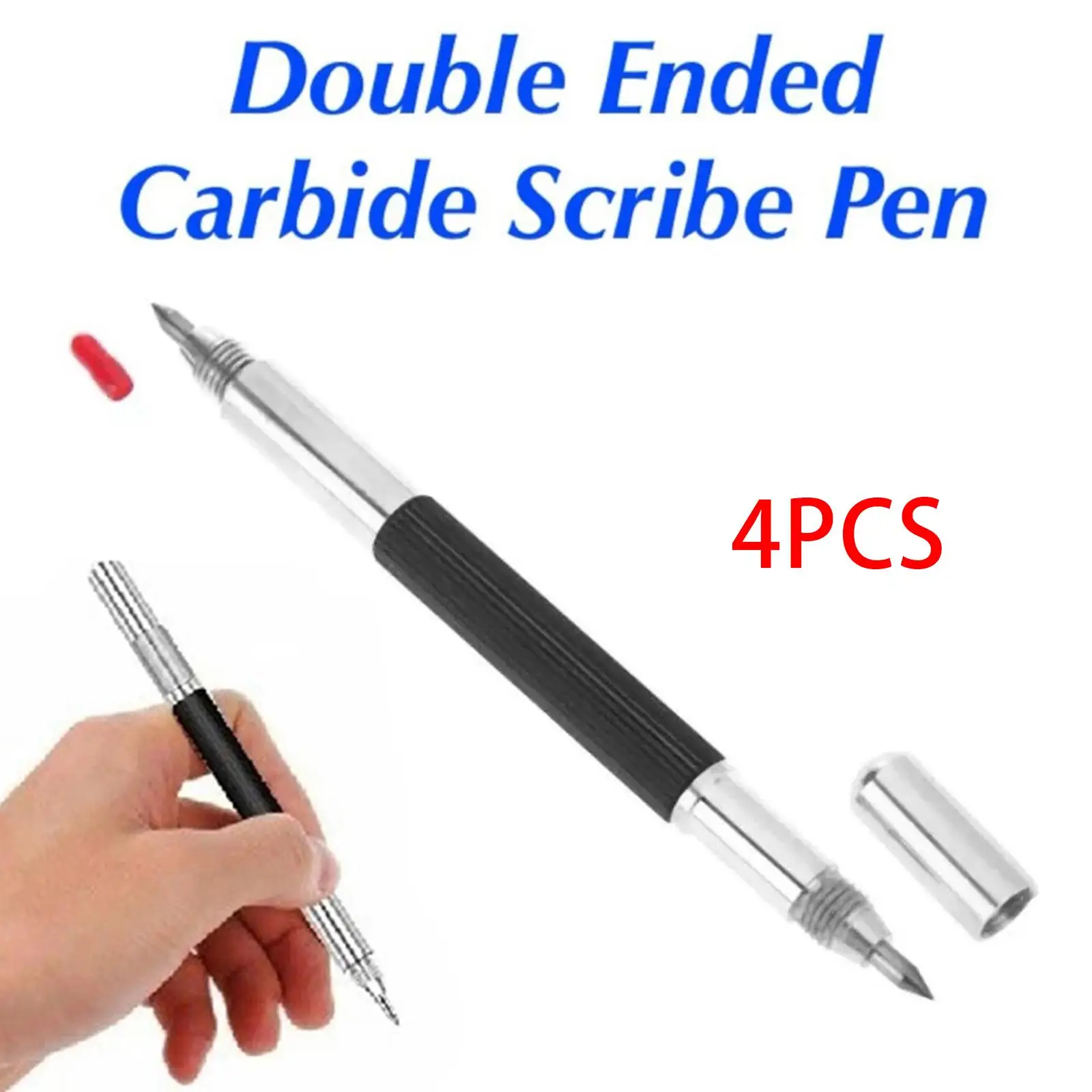 4 Pieces Tungsten Carbide Tip Scriber Lettering Pen Cutting Engraver Tile Cutter Hardness Engraving Pen Metal Glass