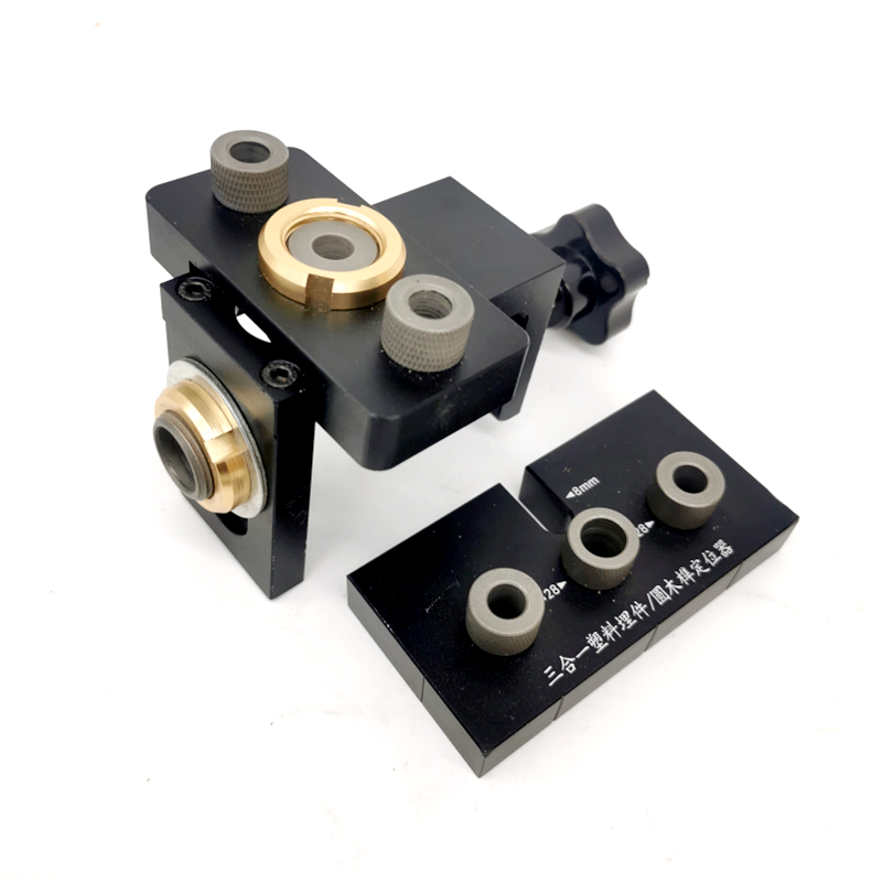 Verbesserte 3 In 1 Doweling Jig Holzbearbeitung Einstellbare 3-10mm Tasche Loch Jig, legierung Bohren Guide Locator für Schnelle Spleißen Bord – Detail 2