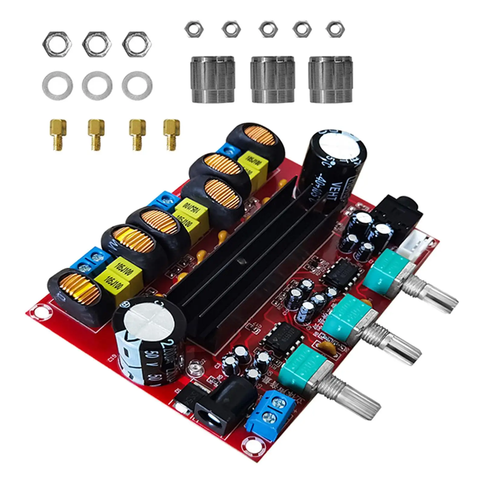 Digital Power Amplifier Board Low Distortion DC12V-24V Noise Cancelling TPA3116D2 Audio Amp Module for DIY Audio Bookshelf Audio