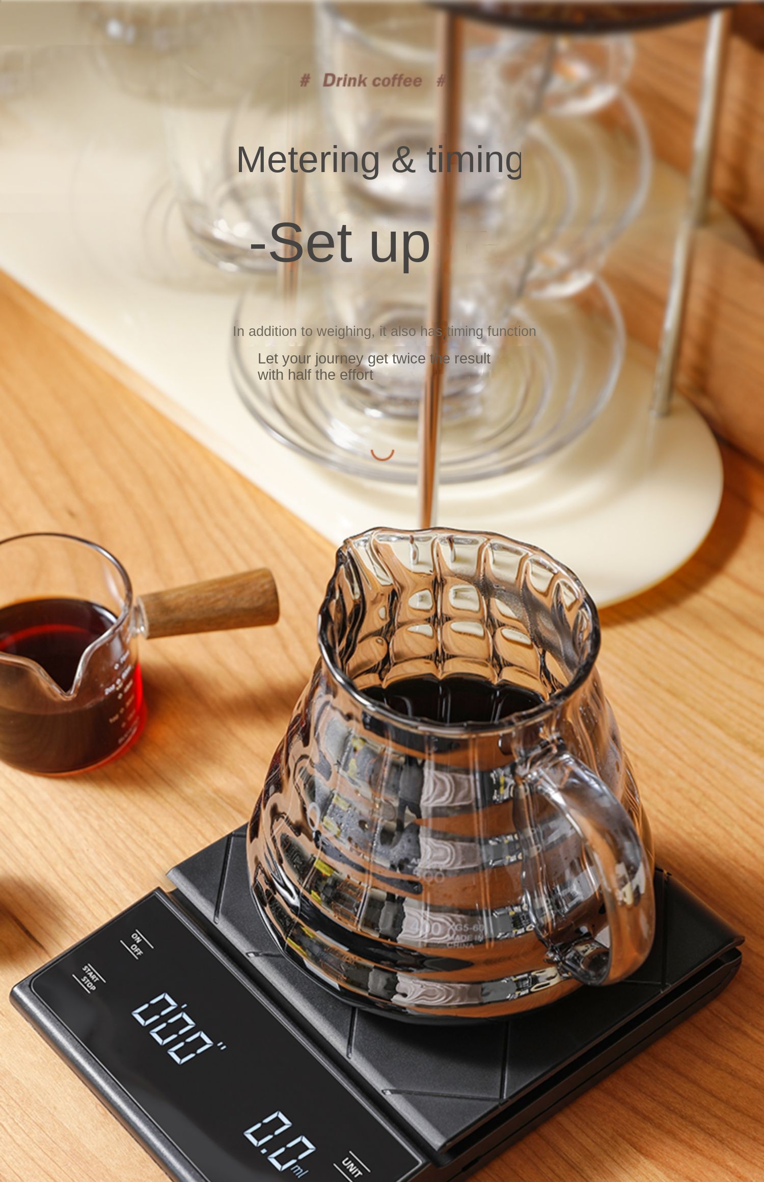 Title 15, USB Charging Kitchen Coffee Scale with Timer LE...