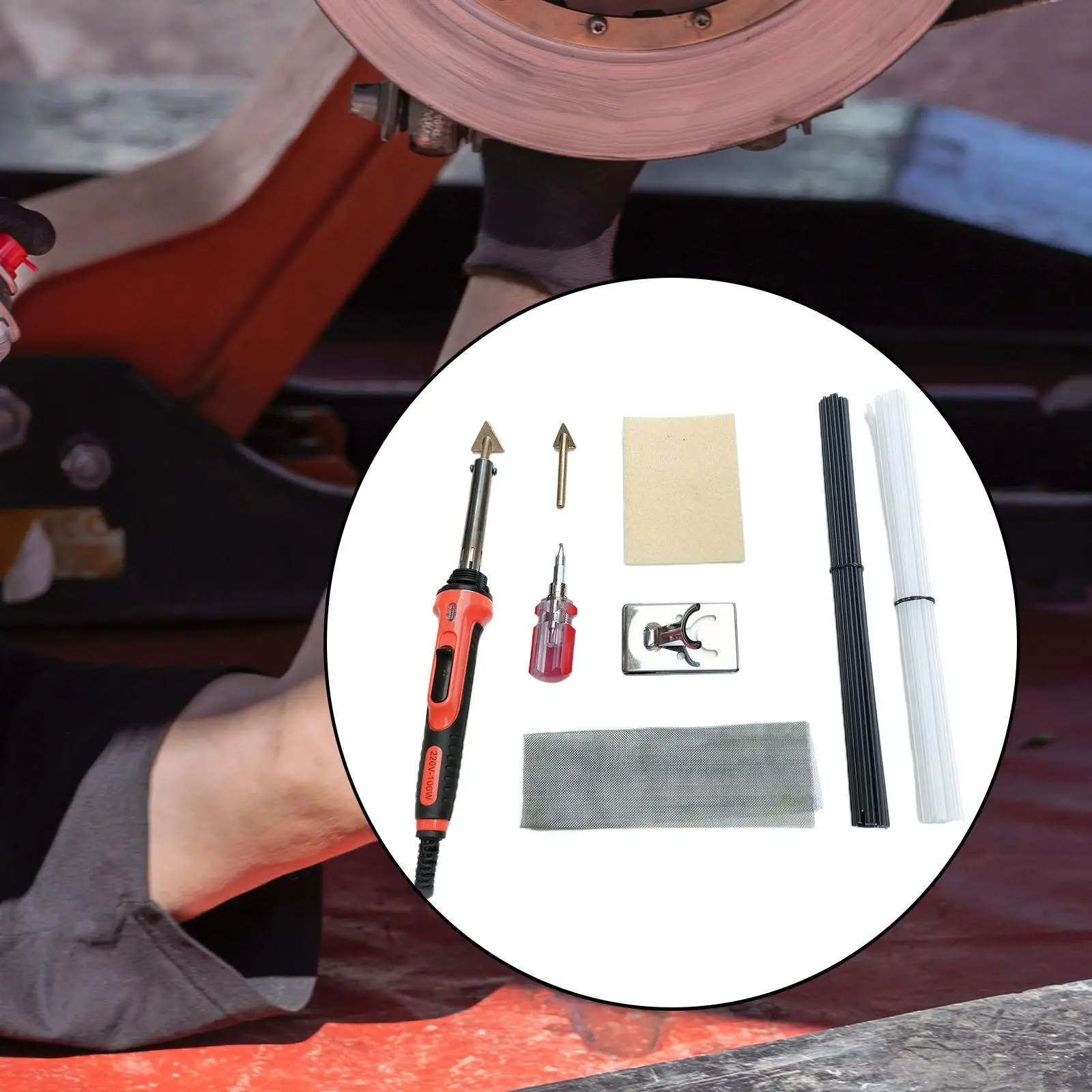 Plastic Welding Kit Wire Brush Cracking Surface Repair Tool Soldering Iron Set for Broken Plastic