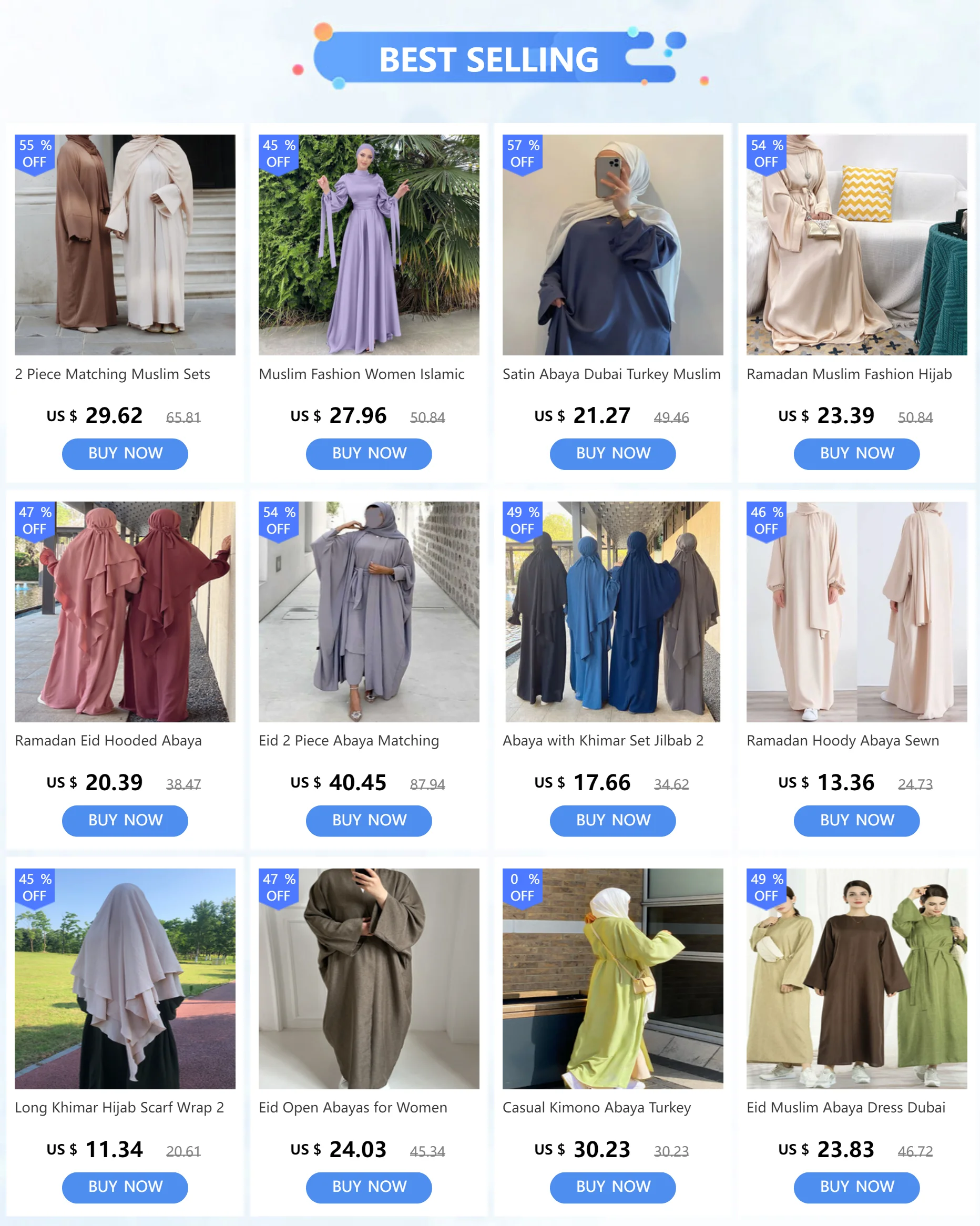 Eid 2 Piece Abaya Matching Muslim Sets Hijab Dress Open Abayas for Women Dubai Turkey Short Sleeve Inner Dresses African Islam