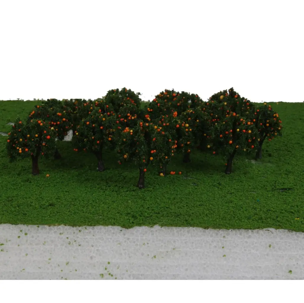 20Pcs Plastic Model Tress w. Orange Fruit Layout Landscape :300 Z