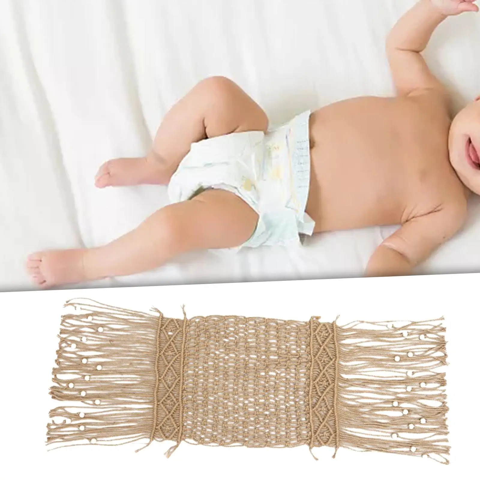 Newborn Photography Props Knitting Tassel Blanket for  Studio