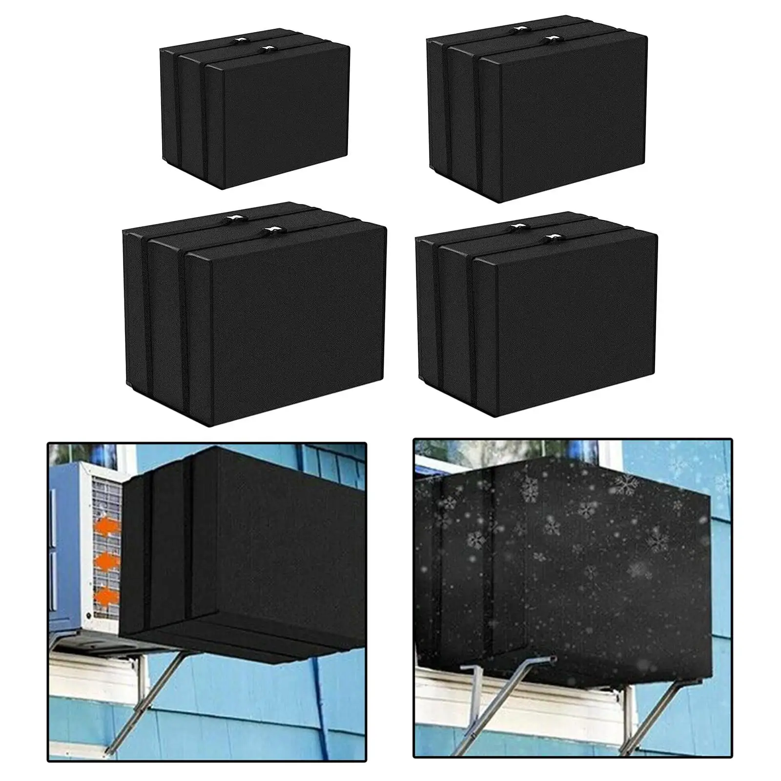 Window Air Conditioner Protective Cover Water-resistant Anti-UV Dust Covers with Buckle for Outdoor Unit
