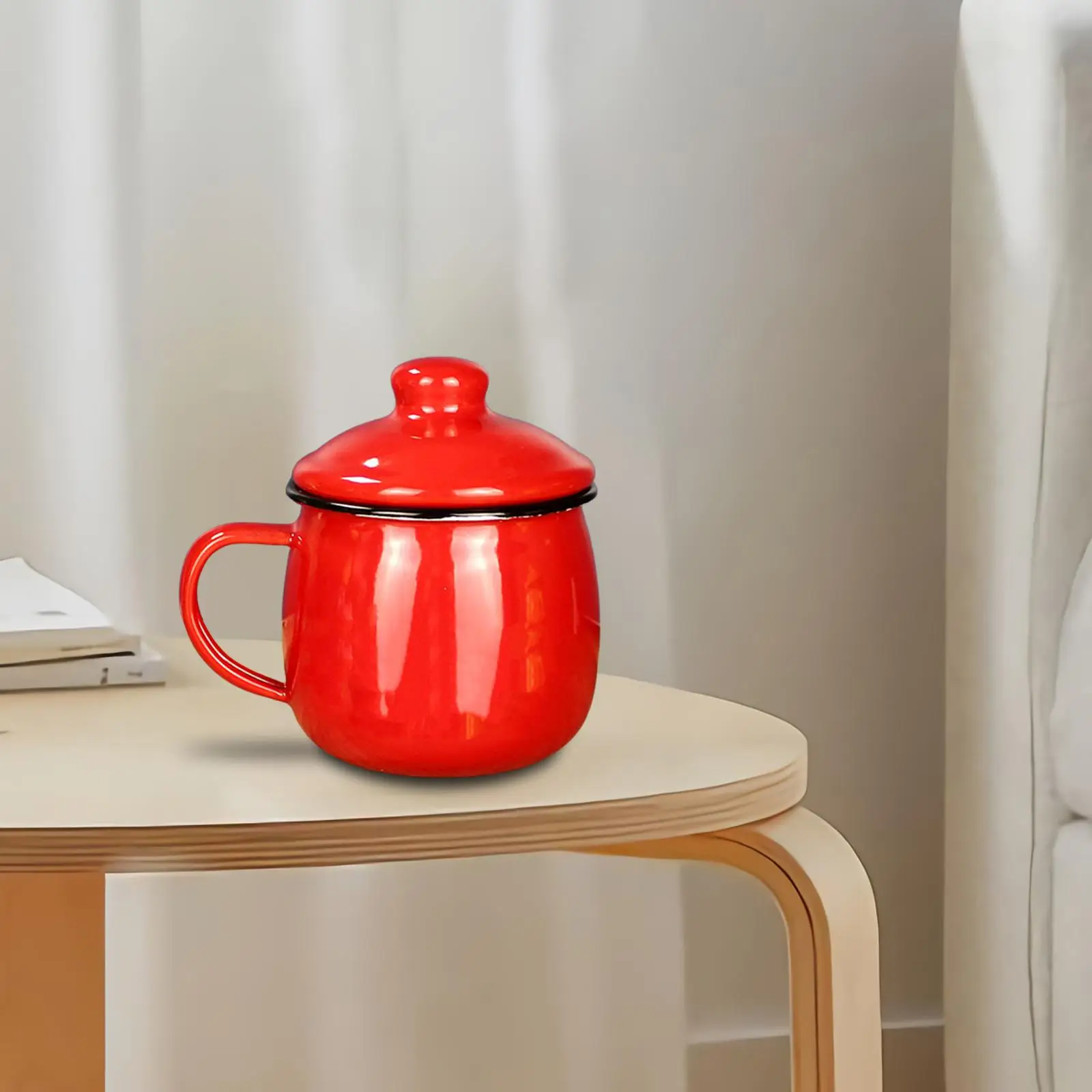 Enamel Drinking Mug Camping Mug with Handle for Camping Home Office Picnic Cafe