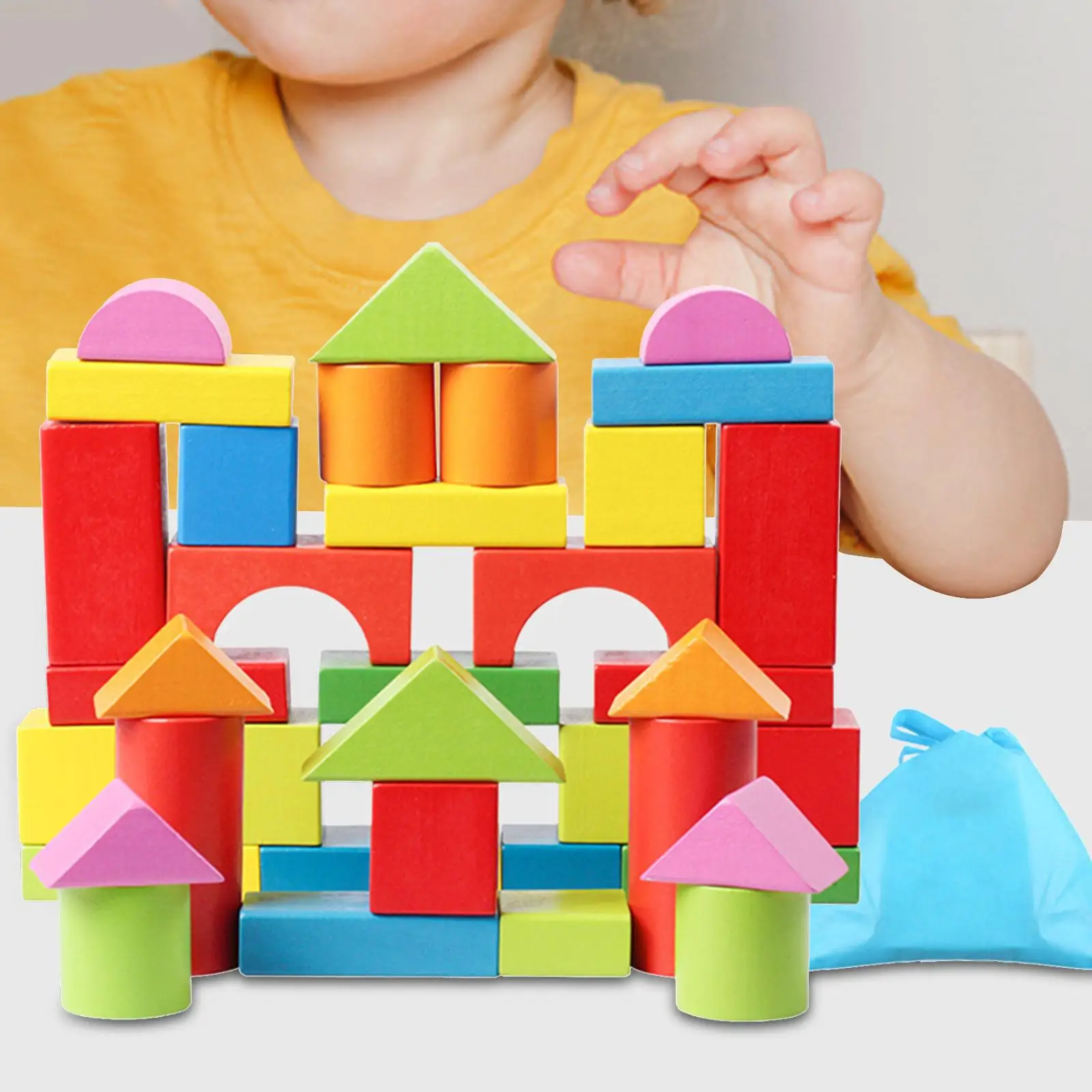 40Pcs Wooden Building Blocks Early Educational for Boys Children Gifts