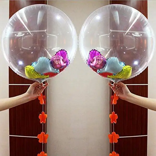 1 PCS 24inch Clear Transparent Round Balloons For Birthday Wedding Decor