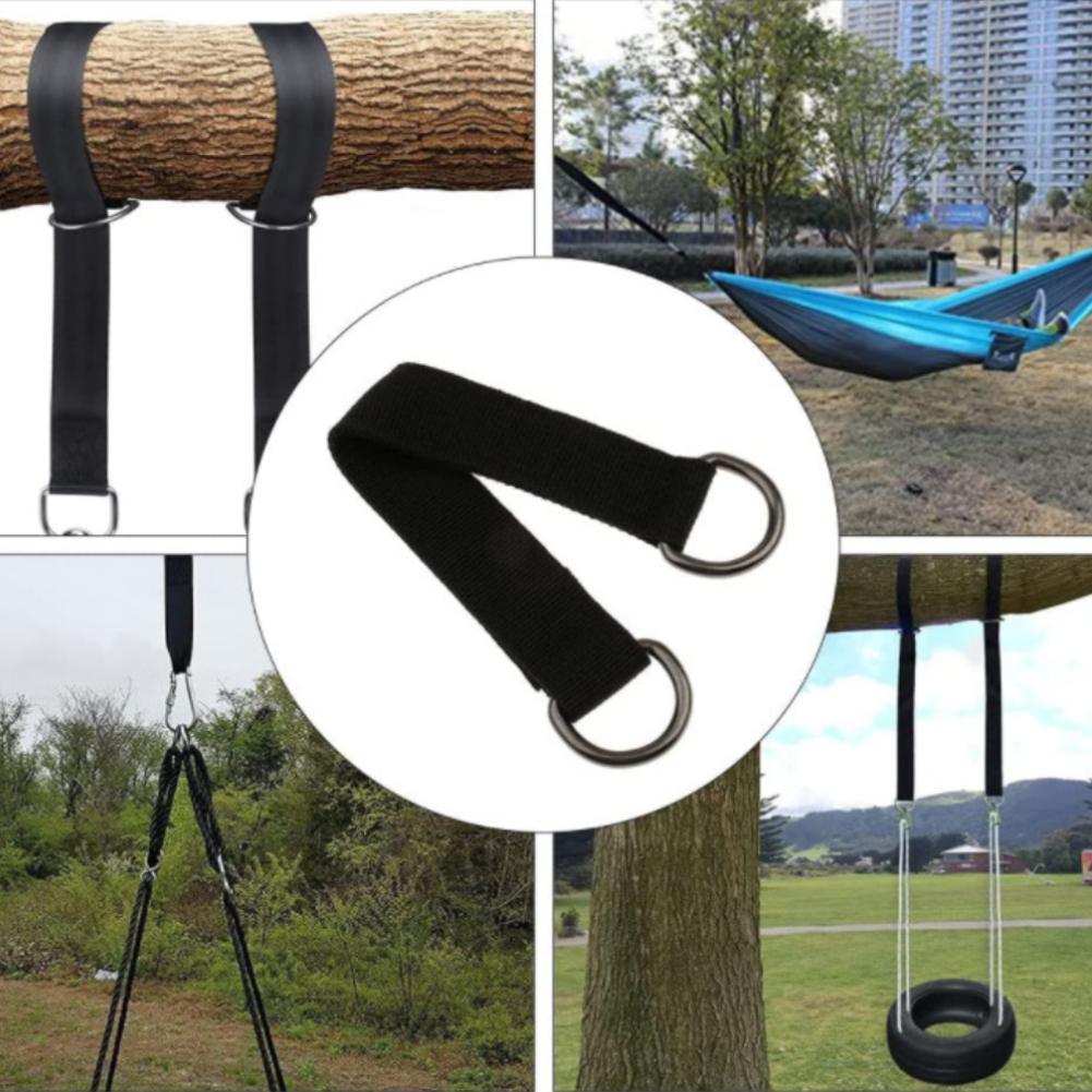 Title 4, 2pcs Heavy Duty Safety Black Hanging Swing Stra...