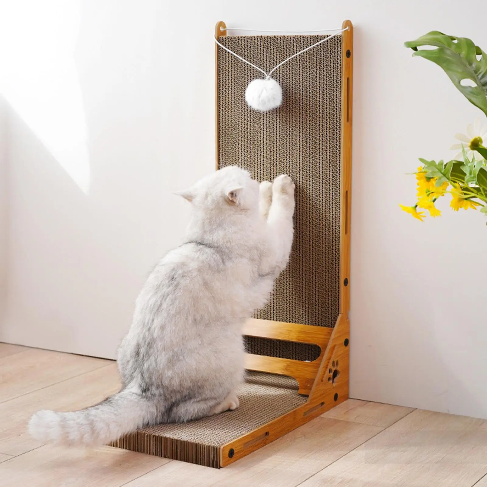 Vertical Cat Scratcher Corrugated Paper with Ball, Scratching Posts, Furniture