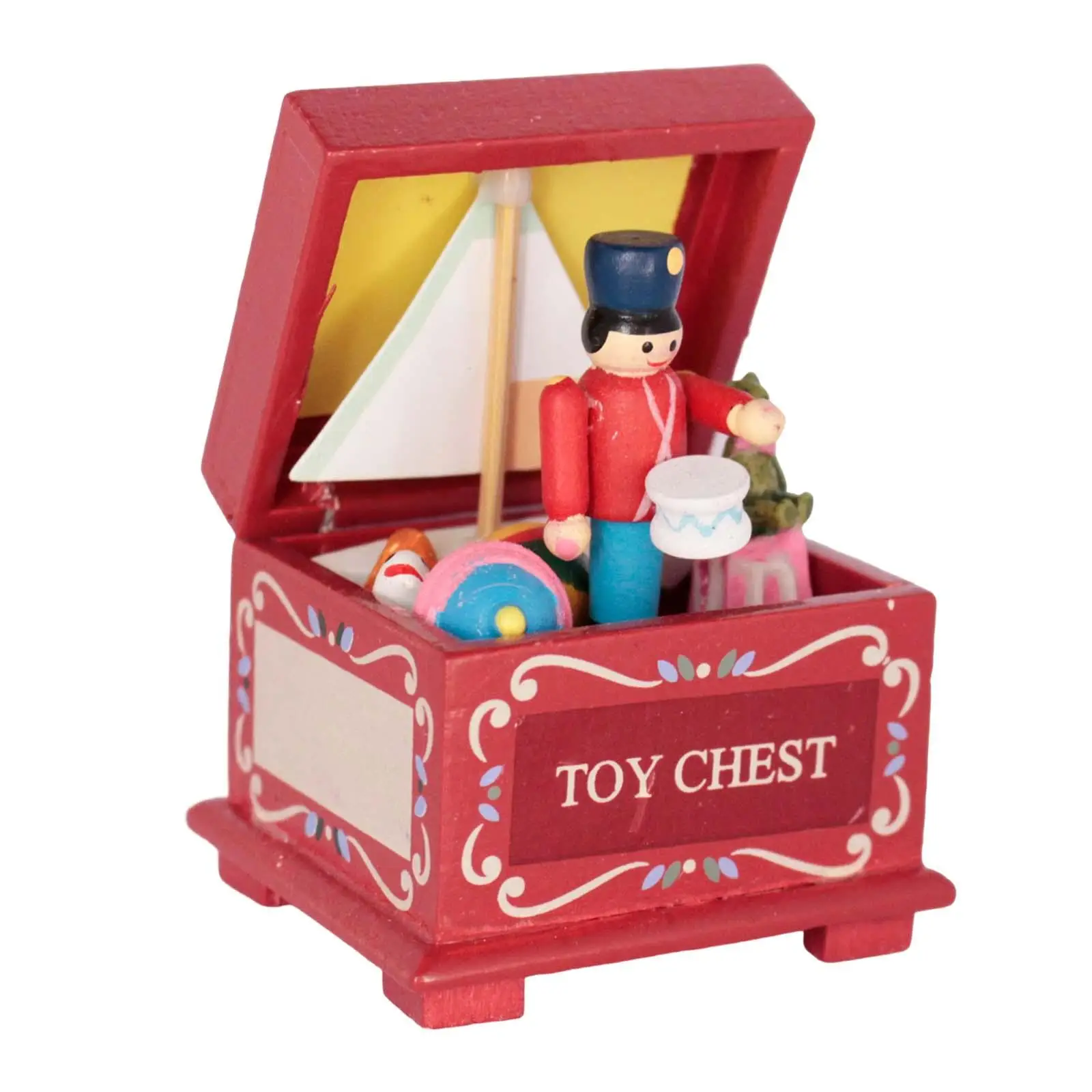 Dollhouse Toys Chest Full of Toys Retro Ornament Decorative Miniature for Dollhouse Collectibles Pretend Toy Accessory Bedroom