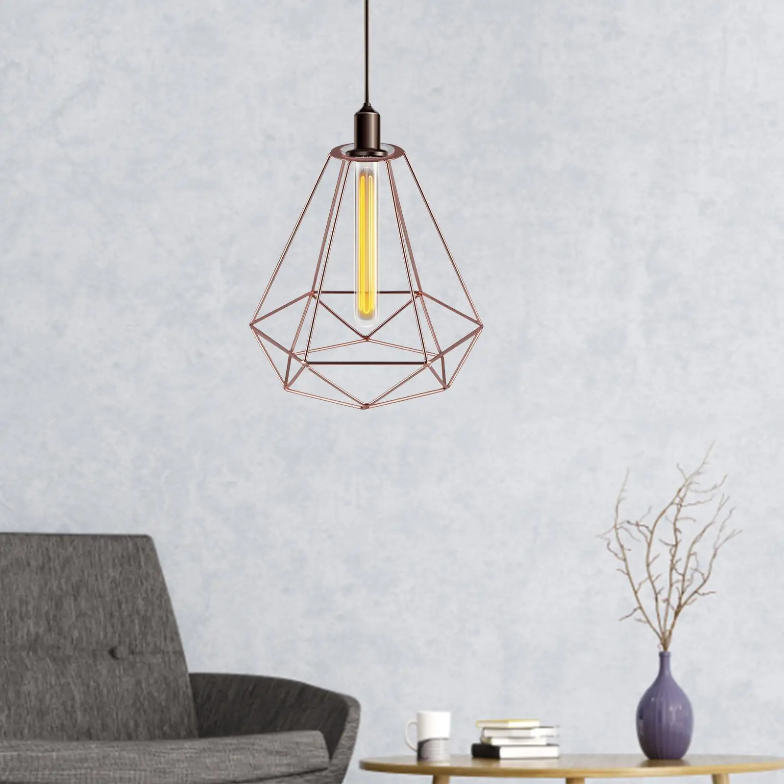 Pendant Lampshade Diamond Shape Hanging Chandelier Practical for Ceiling