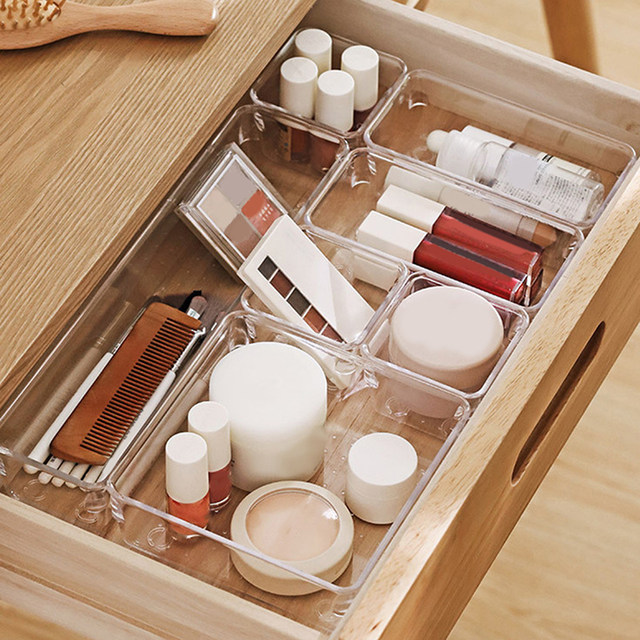 Boîte de rangement à tiroir de bureau, organisateur de papeterie,  porte-stylo de bureau, organisateur de cosmétiques, conteneurs de rangement  en plastique transparents - AliExpress