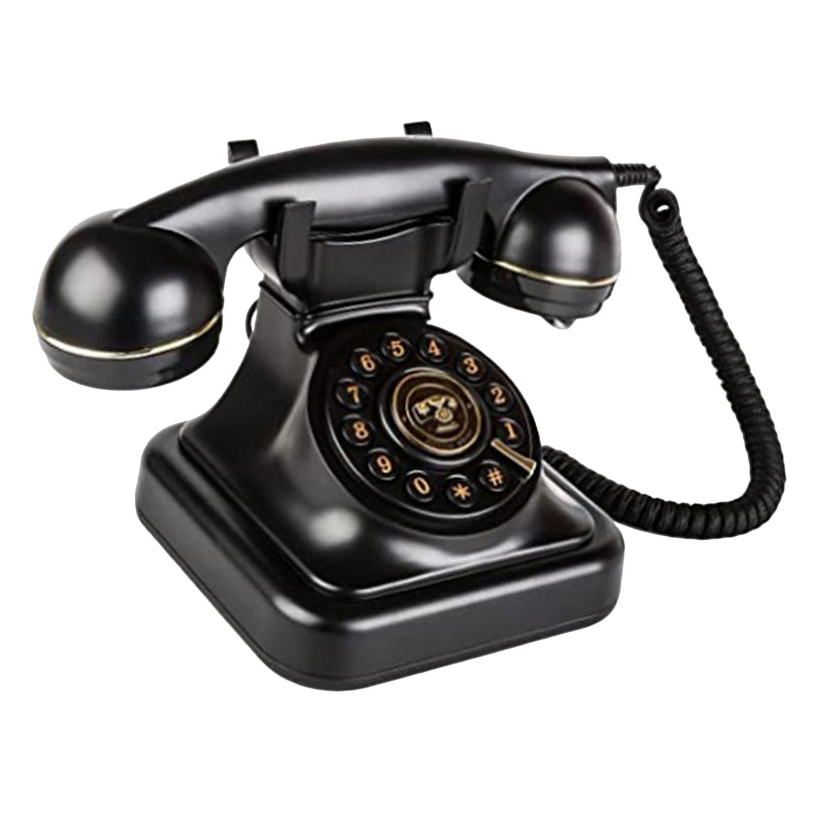 Vintage Telephone Landline Phones Old Fashion with Adjust Volume Function with Mechanical Bell Home Phone for Desk Decoration