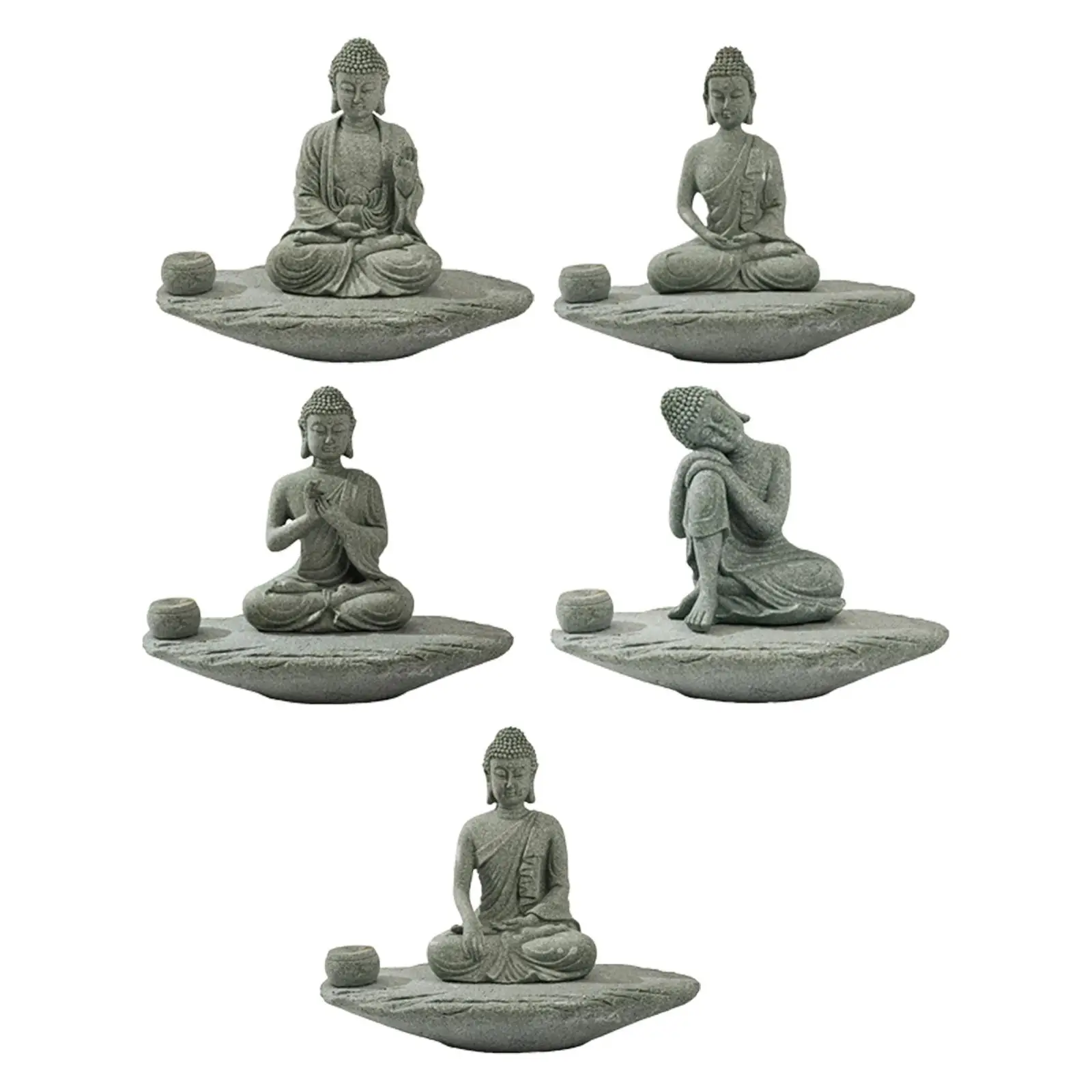 Incenses Burner with Buddha Figurines for Fireplace Meditation Farmhouse