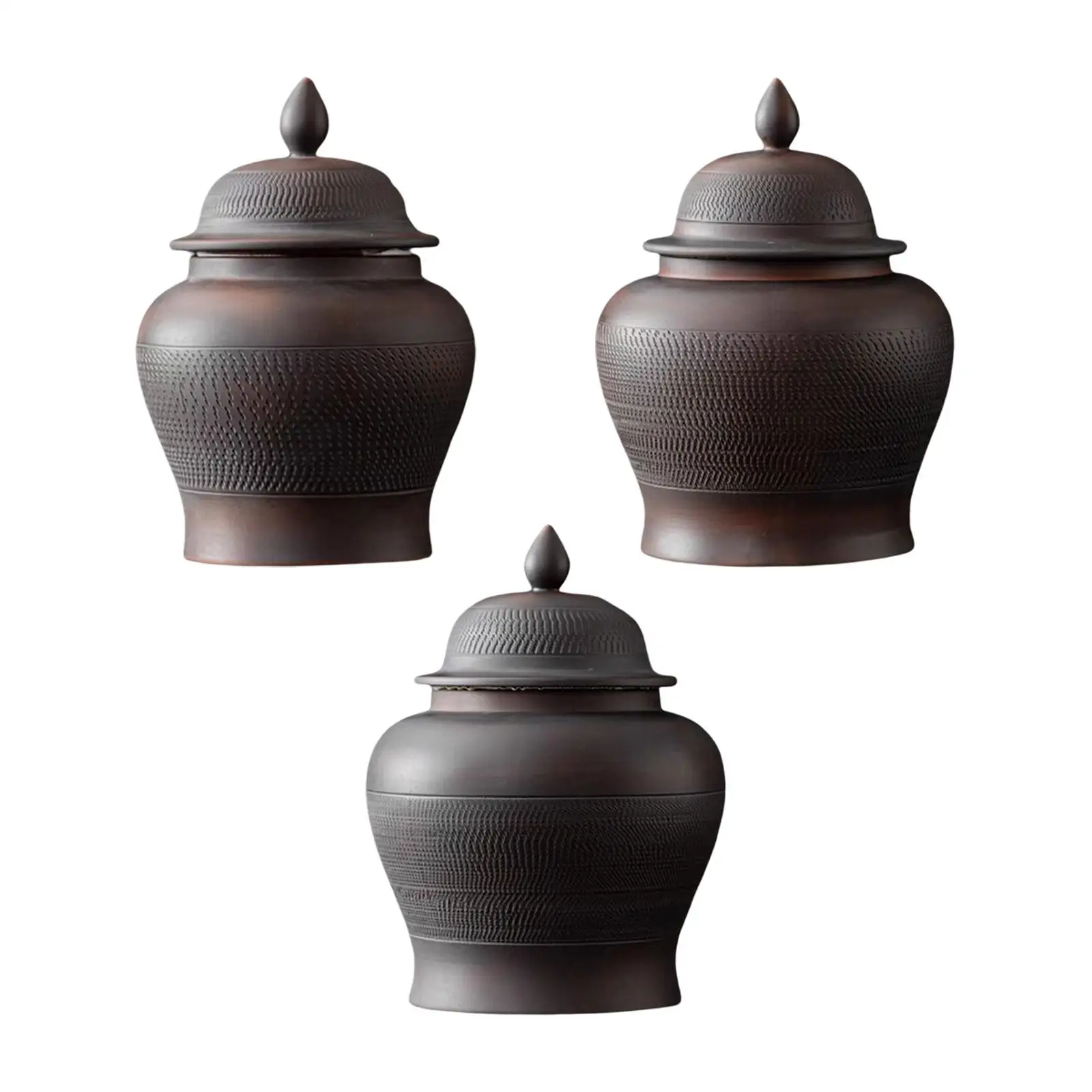 Clay Ginger Jar Decorative Vase Storage Jar Can Tea Canister Caddy