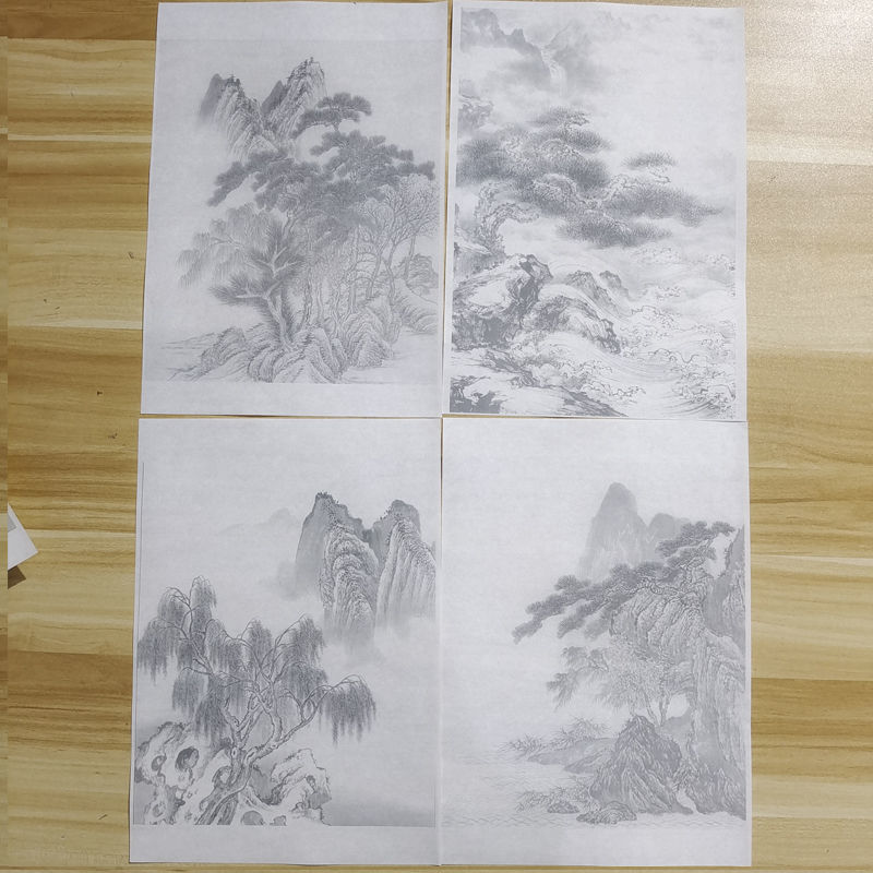 Strichzeichnung, Manuskript, reifes Xuan-Papier, Landschaft, sorgfältige Malerei, Färbung, Praxis, Reispapier, traditionelle chinesische Malerei – Detail 6