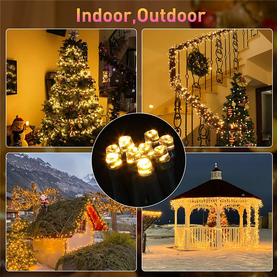 30M 1500LEDs Christmas Garland String Lights 8 Modes Outdoor Waterproof Fairy Lights for Garden Party Wedding New Year Decor