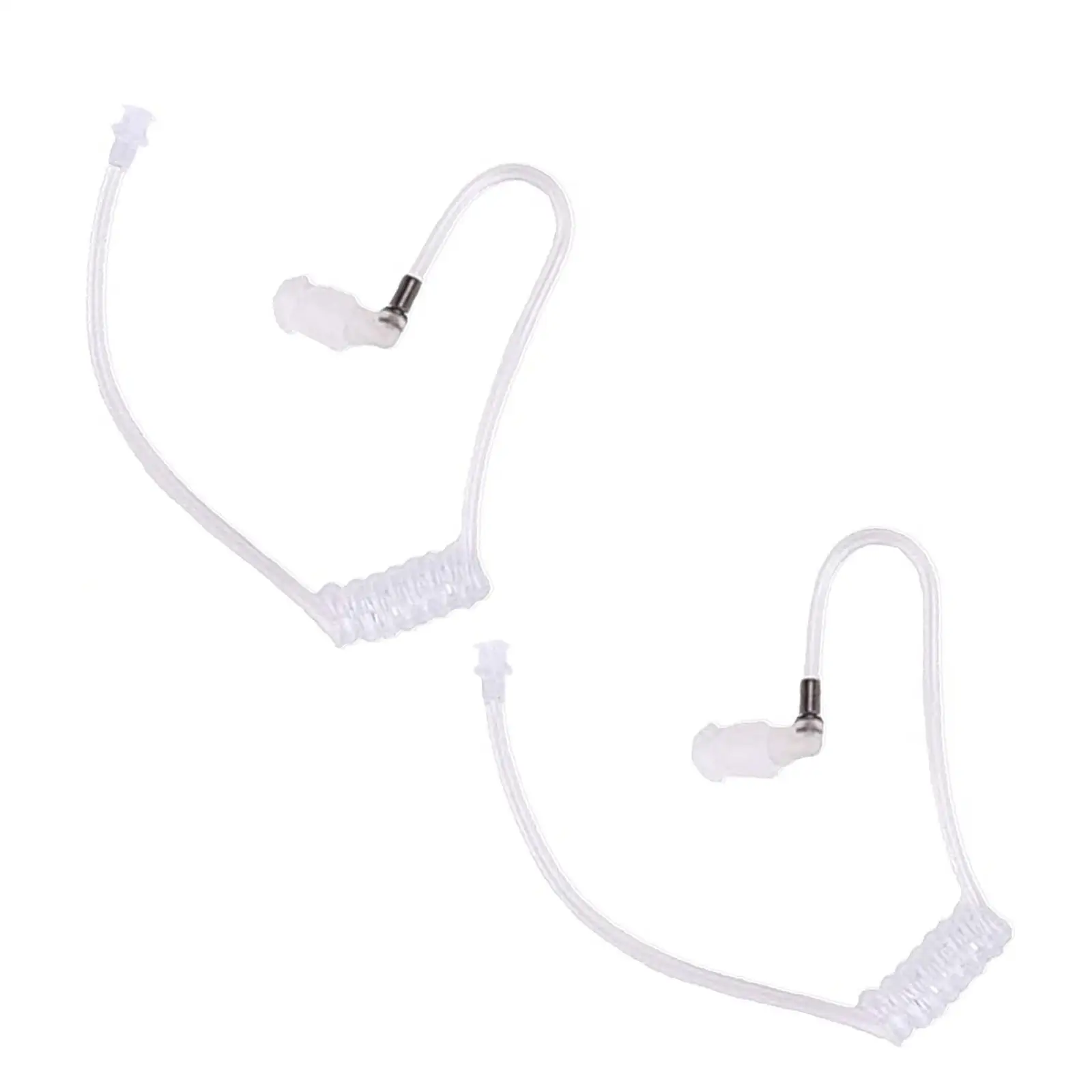 2x Replacement Acoustic Coil Tube Clear and White Easy to Be Replaced for Two Way Radio Intercom Earpiece Air Duct Headphones