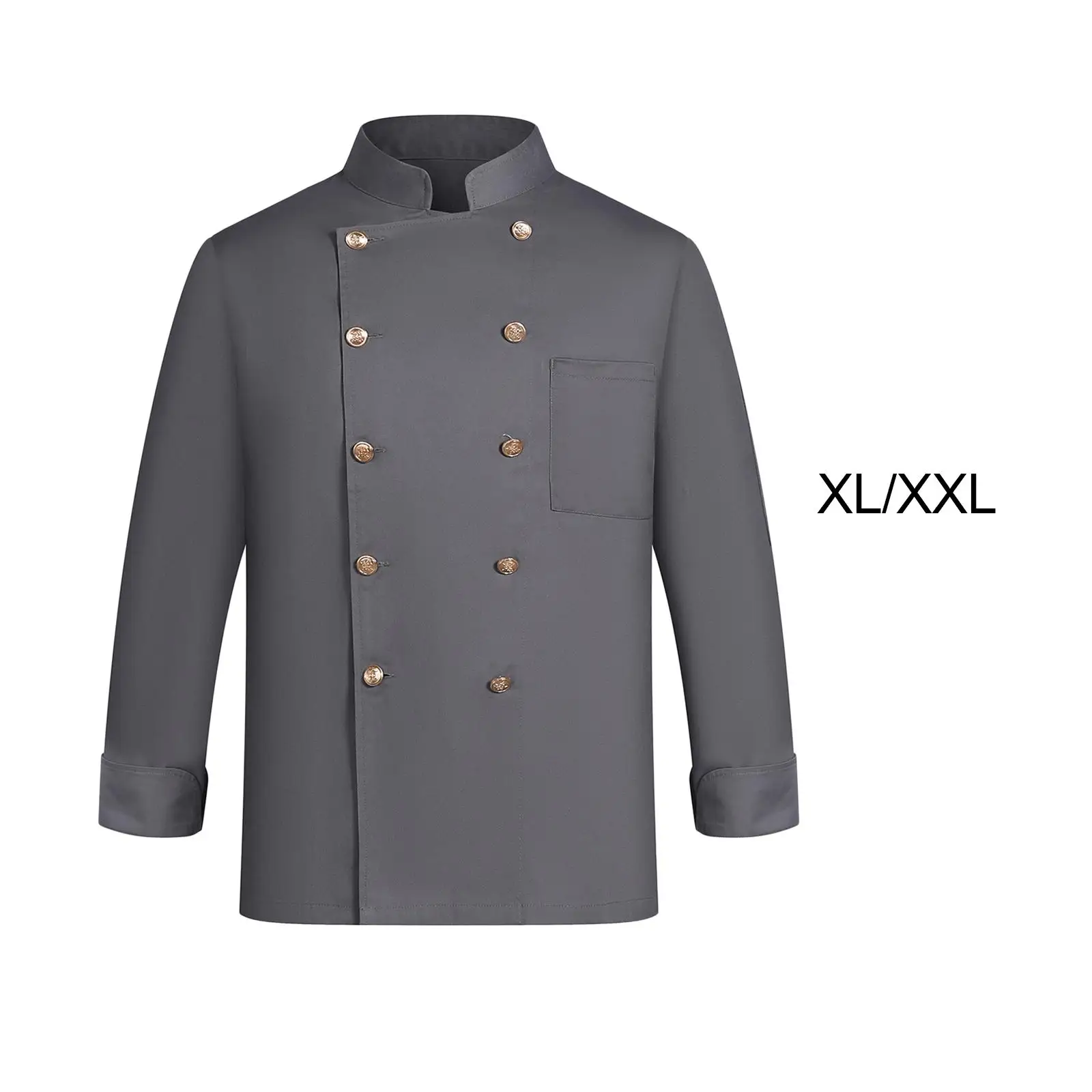 Chef Jacket Men Wear Resistant Chef Coat for Restaurant Food Industry Buffet