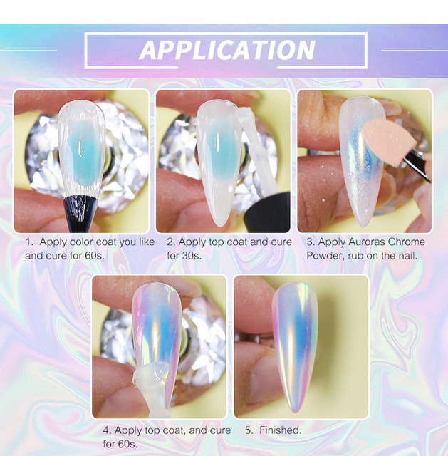 Nail Glitter NICOLE DIARY Aurora Powder White Chrome Pigment Pearl Rubbing Dust  Mirror Effect Art Manicure Accessories 230814 From Zhao07, $8.37