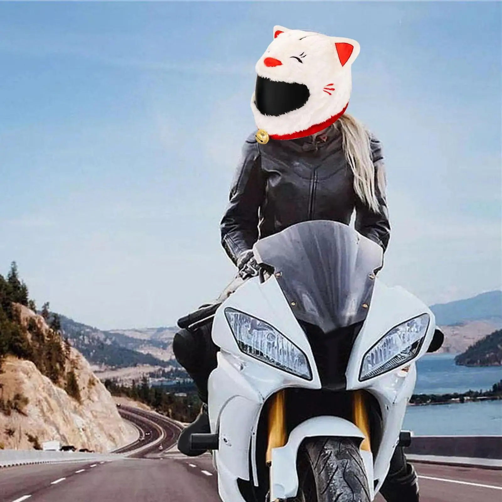 Christmas Motorcycle Helmets Cover Women Men Outdoor Xmas Helmets Hat Decor