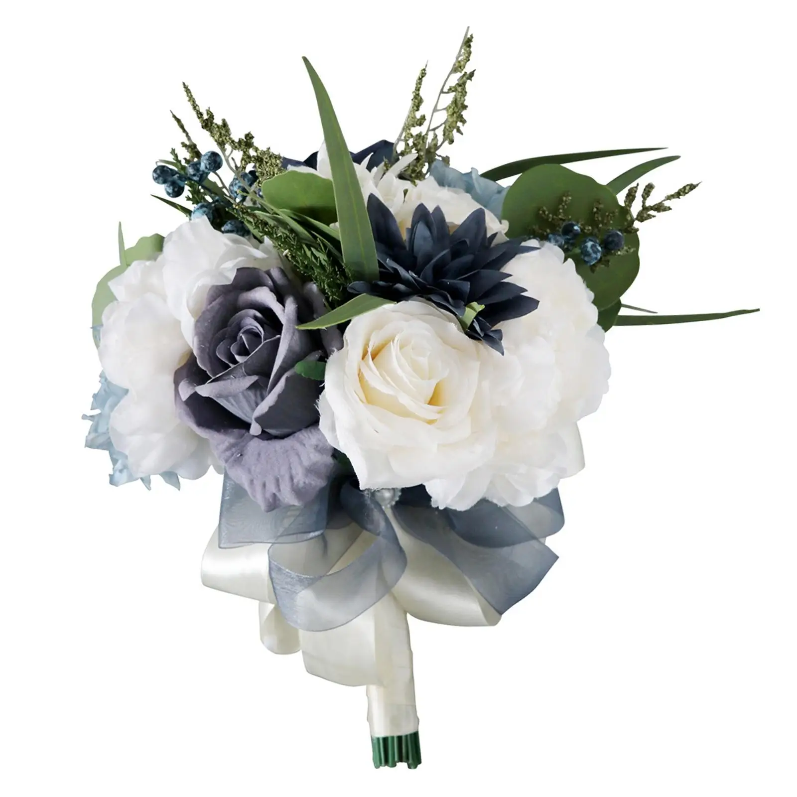 Handmade Wedding Bouquets with Silk Ribbon Artificial Flowers for Photo Prop Valentine`S Day Wedding Anniversary Decor