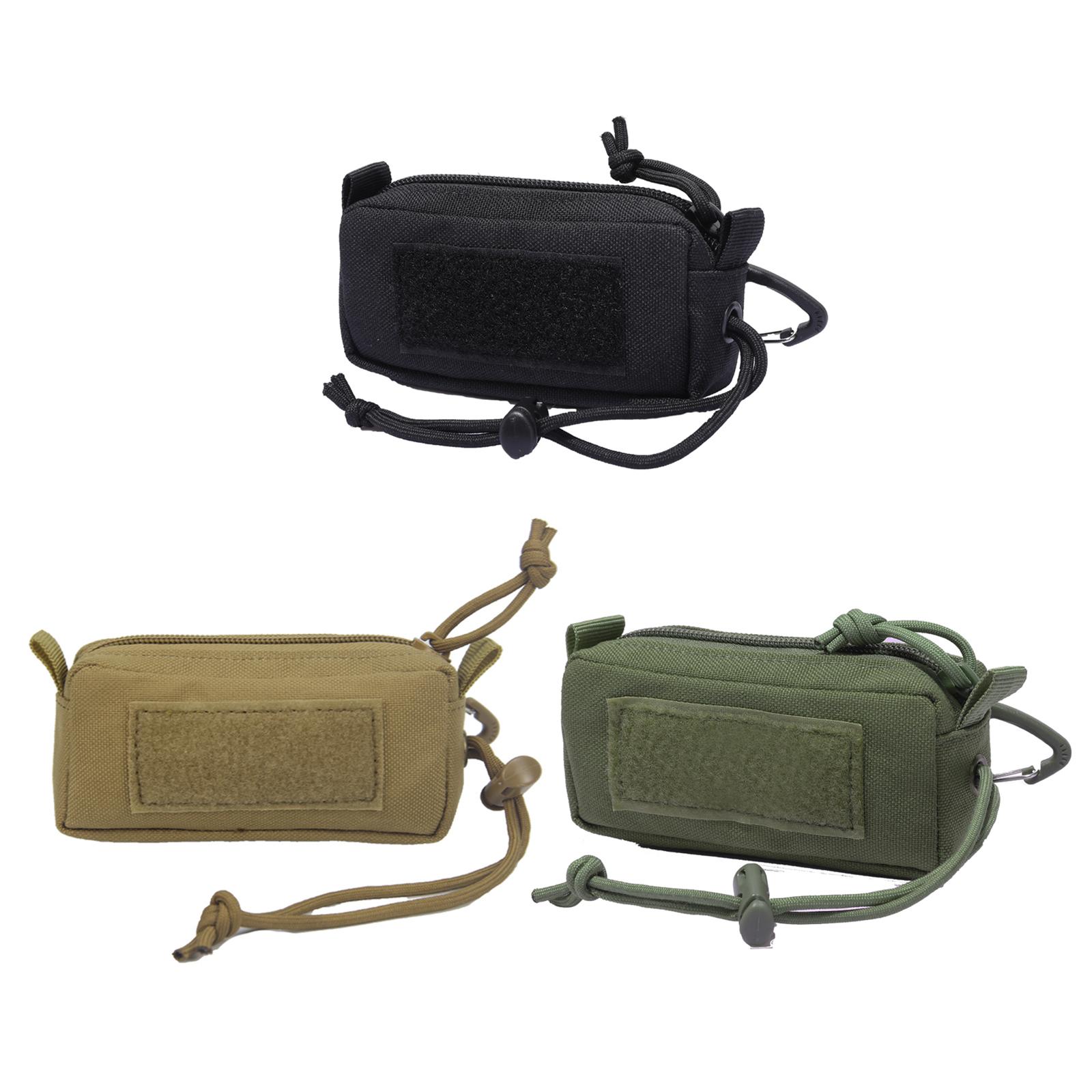 Portable Waist Bag Pack Zipper Multi Functional Nylon Keyring Utility Gadget Organizer Bag for Remote Key Fob Travelling Coins