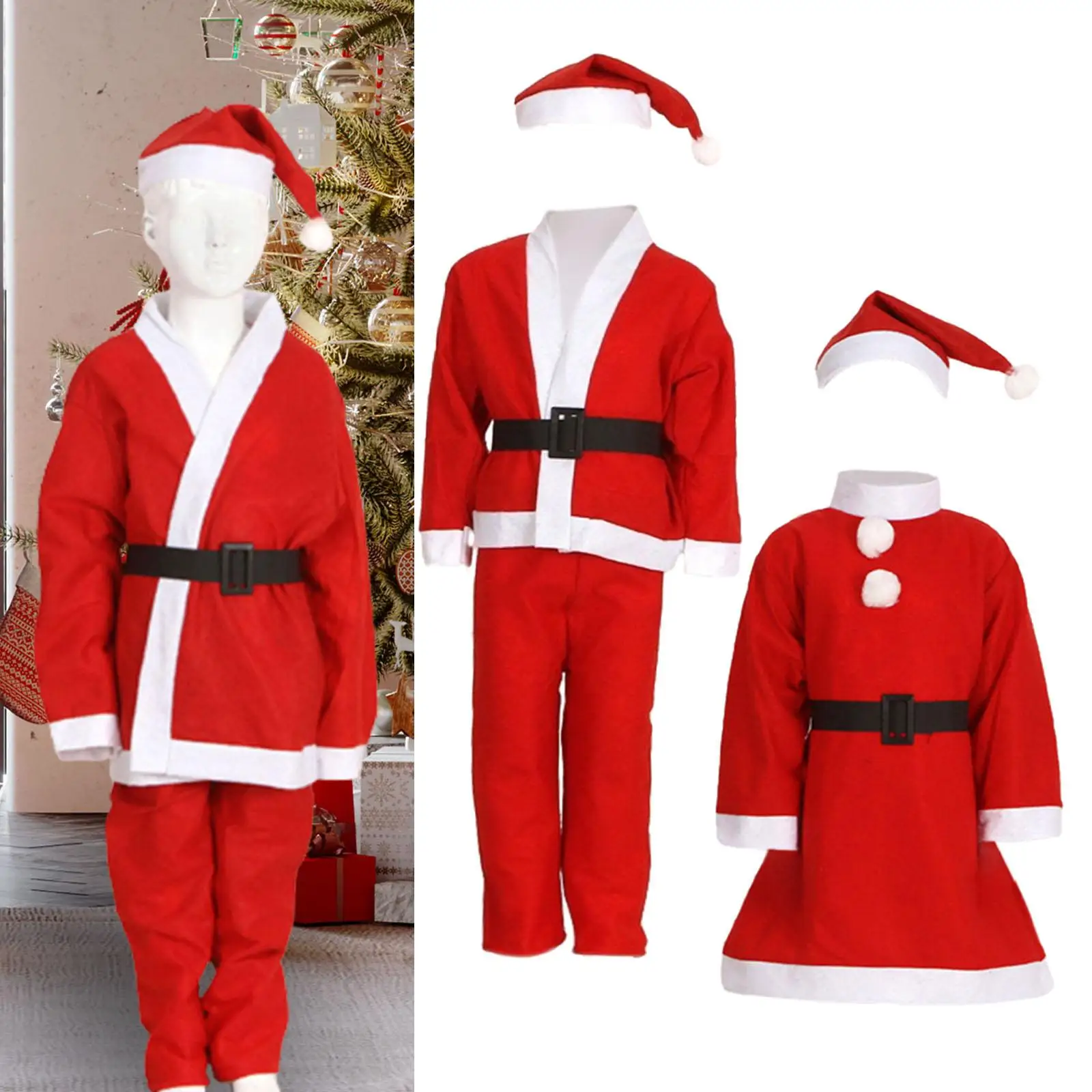 Children Santa Claus Costume Kids Christmas Costumes for Stage Performance