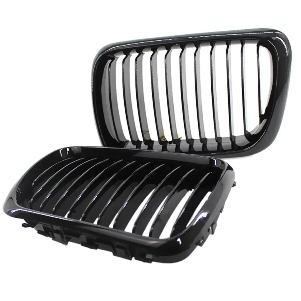 Pair Gloss Black Front Kidney Grilles Grill for E36 97-99