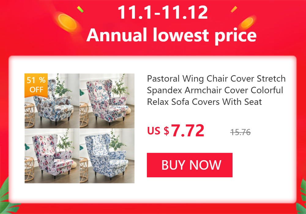 Polar Fleece Wing Chair Cover Stretch Spandex Wingback Armchair Covers Solid Color Relax Sofa Slipcovers With Seat Cushion Cover