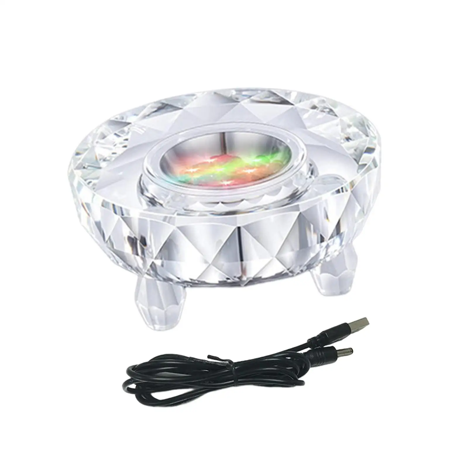Crystal Light Base Auto Flashing USB Lighted Lamp Light Stand Base for Jewelry Show 3D Crystal Photo Acrylic Statues Cup Decor