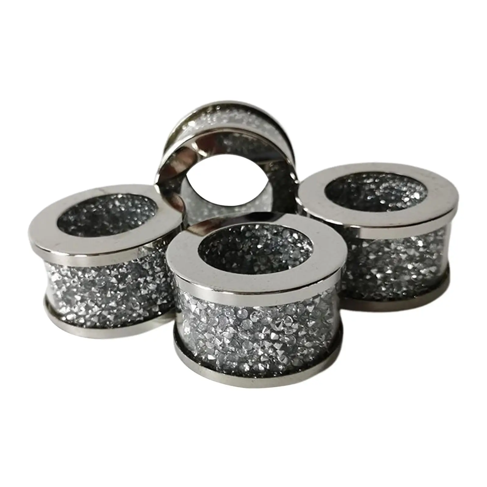 Silver Diamond Glass Napkin Holder Tablecloth Accessories Napkin Rings for Wedding Adornment