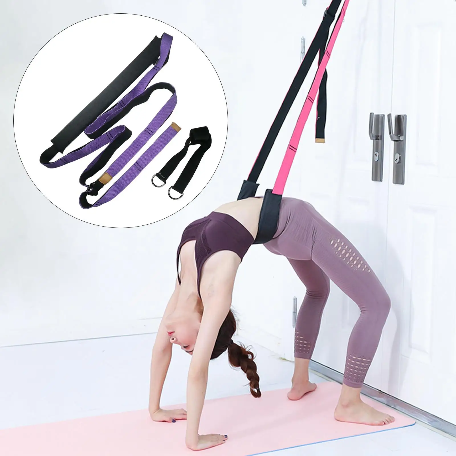 Leg Stretcher Strap Flexibility Trainer Backbend Assist Training Belt Fitness for Dance Aerial Ballet Gymnastics Lower Waist