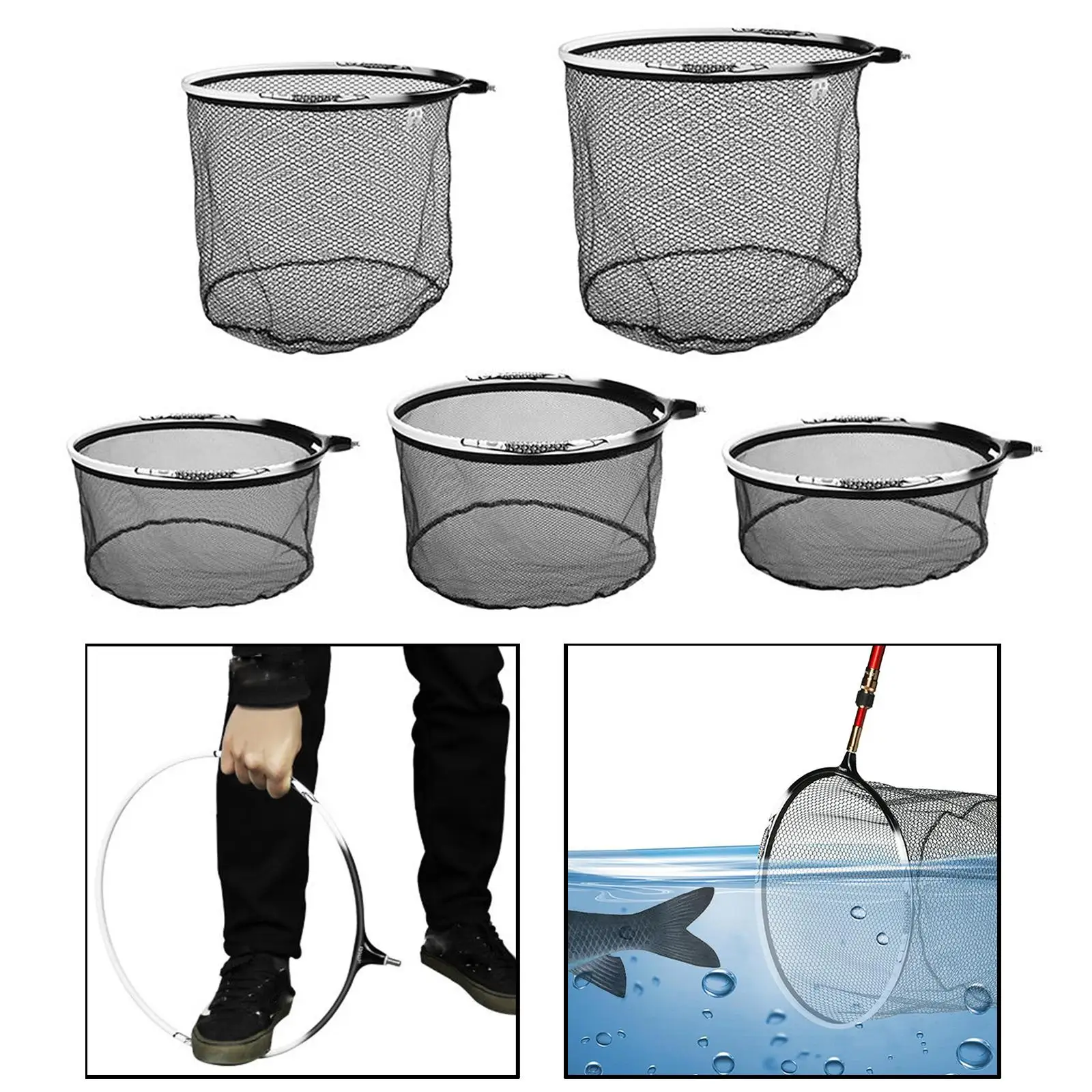 Floating  for Steelhead, Salmon, Fly, Kayak, Catfish, Bass, Trout Fishing, Rubber Coated Landing Net for , Compact