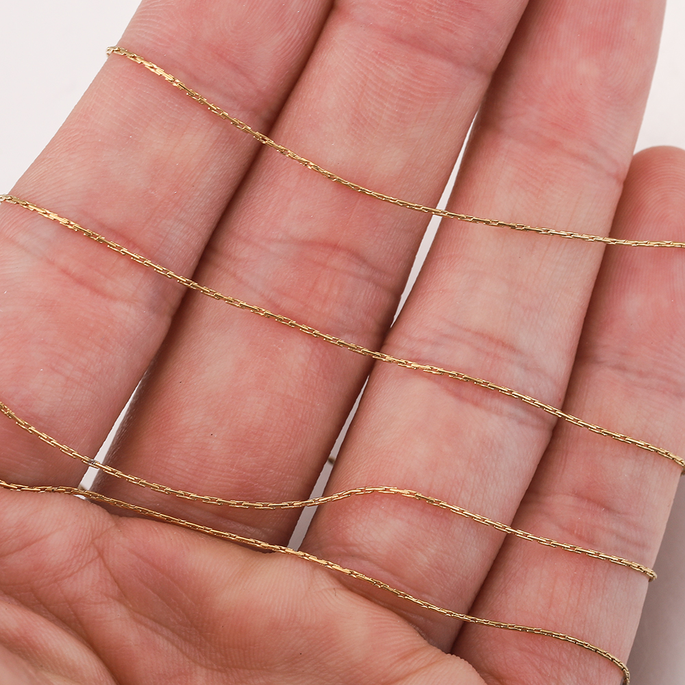 2 m Edelstahl kleine Kabel vergoldete Ohrringkette 0,5 mm Seilketten für DIY Schmuckherstellung Zubehör Halskette Großhandel – Detail 7