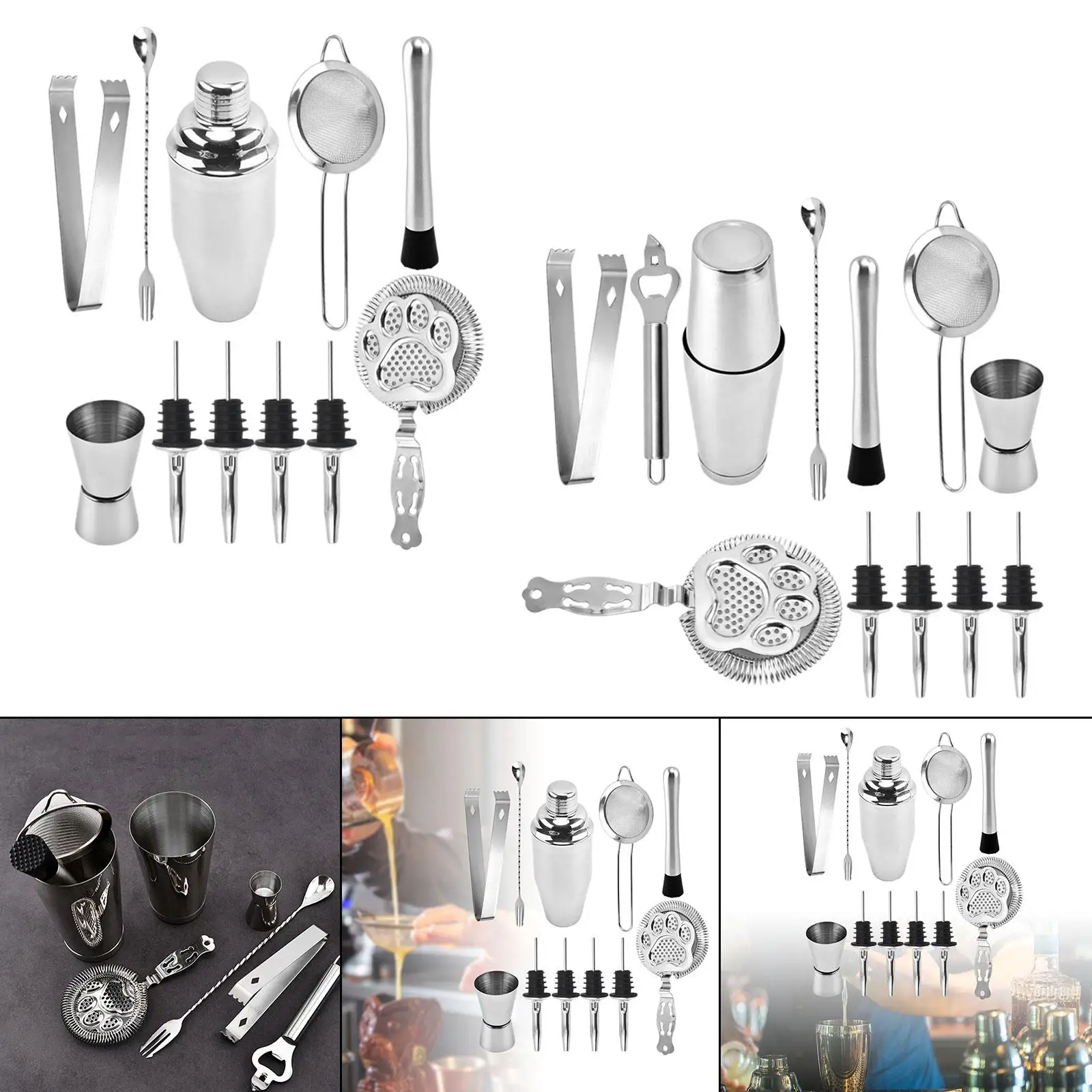 Juice Making Kits Professional Drink Mixer Bartending Kits Boston Shaker Cocktail Shaker Kits for Bar Accessories Wedding Drink