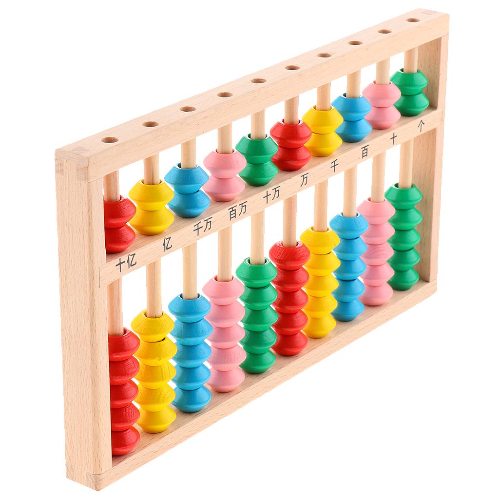 Wooden Abacus with 10 Columns 70 Beads  Cognition Supply Boys Girls Birthday Christmas Gifts