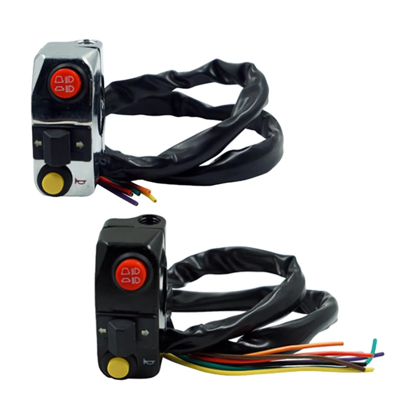 Motorcycle Handlebar Switch 7/8inch with Wiring Harness 3 in 1 Fit for Electric Motorbike ATV Moped Direct Replaces Accessories