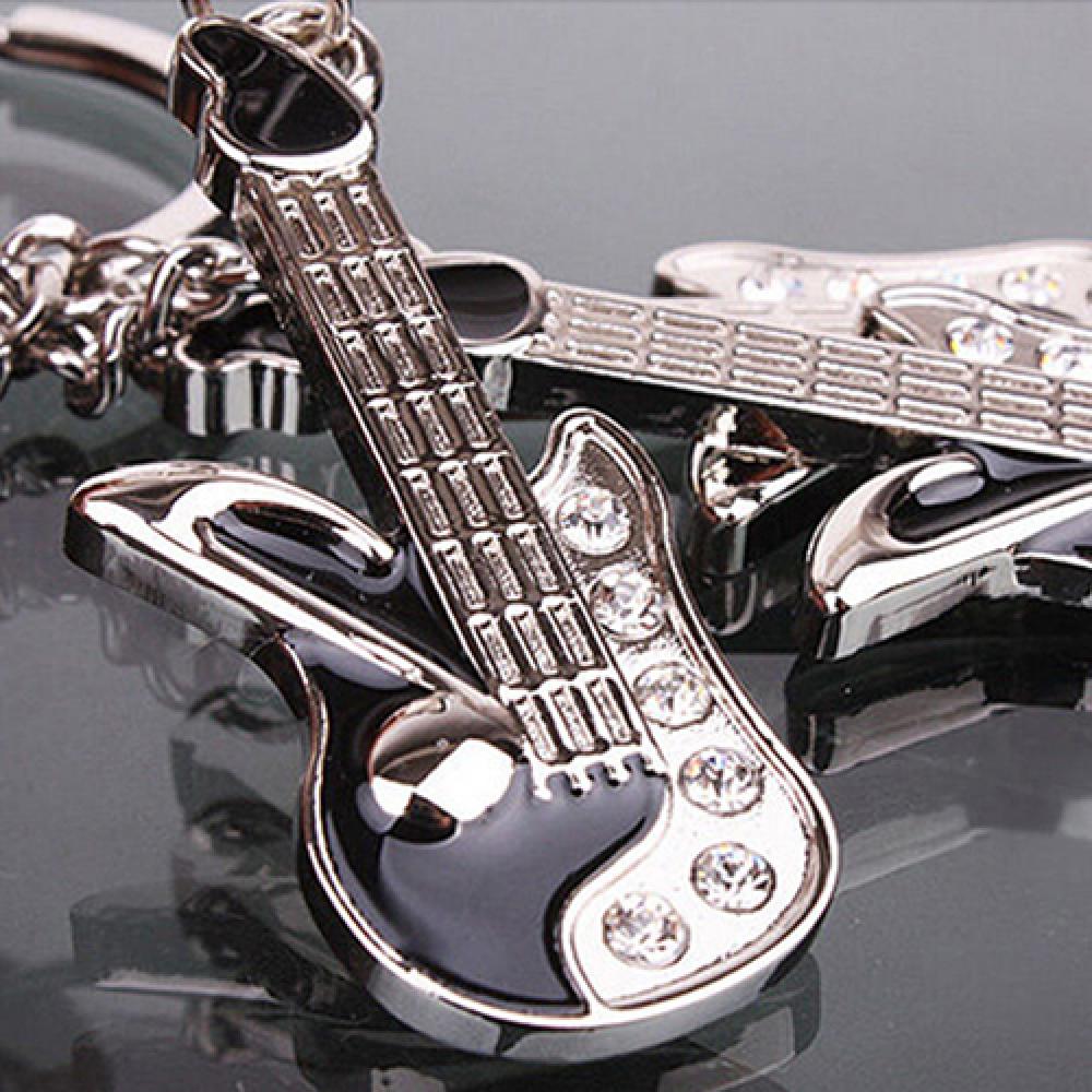 Title 3, Guitar Keychain Rock Punk Vintage Guitar Pendan...