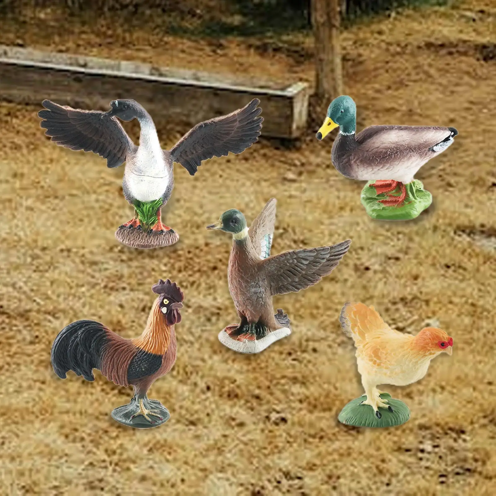 5Pcs Miniature Farm Animals Model Collectible Educational Toy Gifts Simulation